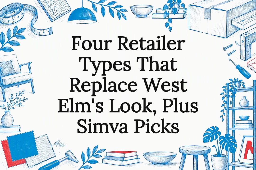 Decorative retailer alternatives title card illustration
