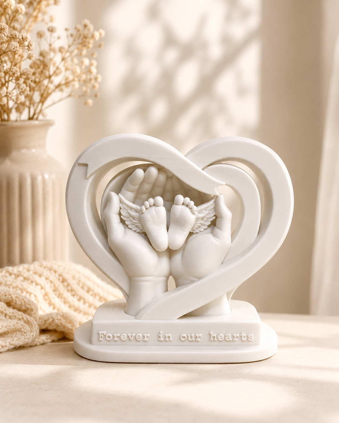 3D Printed Sculpture, Memorial Baby Angel, Miscarriage Gift
