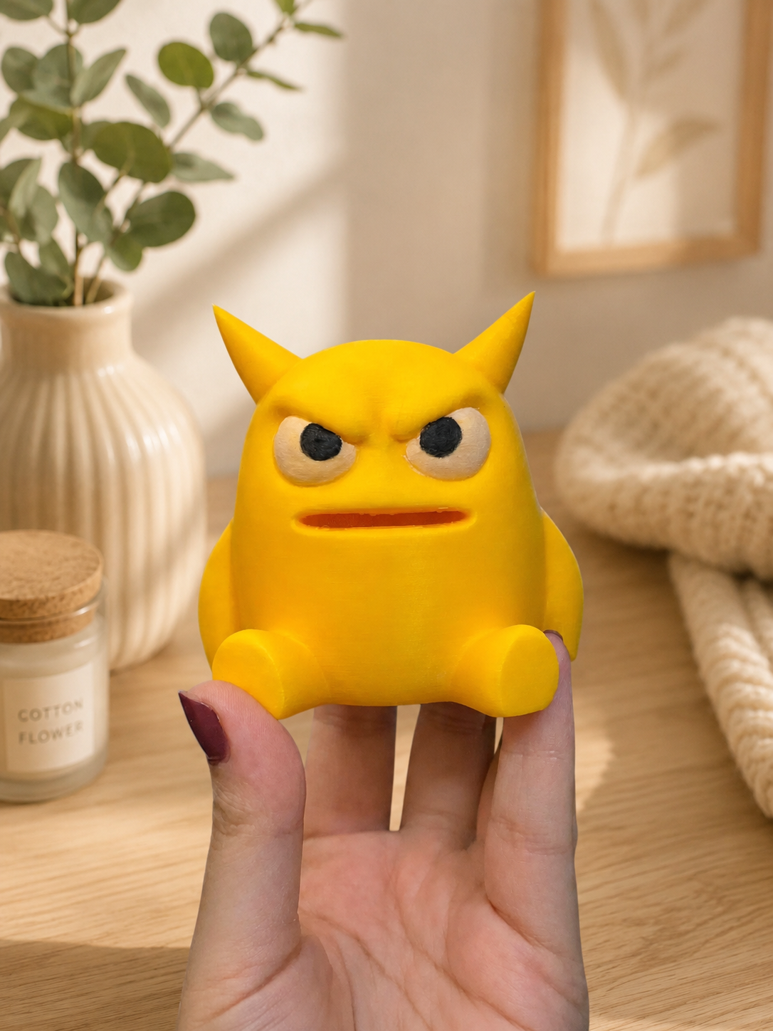 Cute Monster Cable Holder 3D Printed Desk Cable Organizer, Funny Cord Keeper, Gift for Gamers