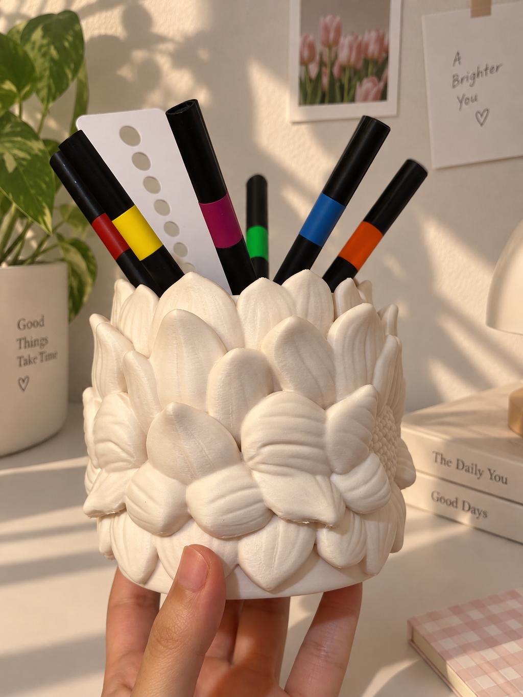 3D Printed Sunflower Pen Holder