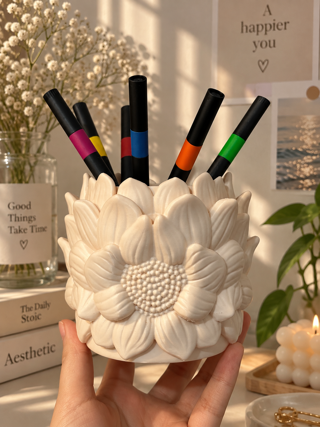 3D Printed Sunflower Pen Holder