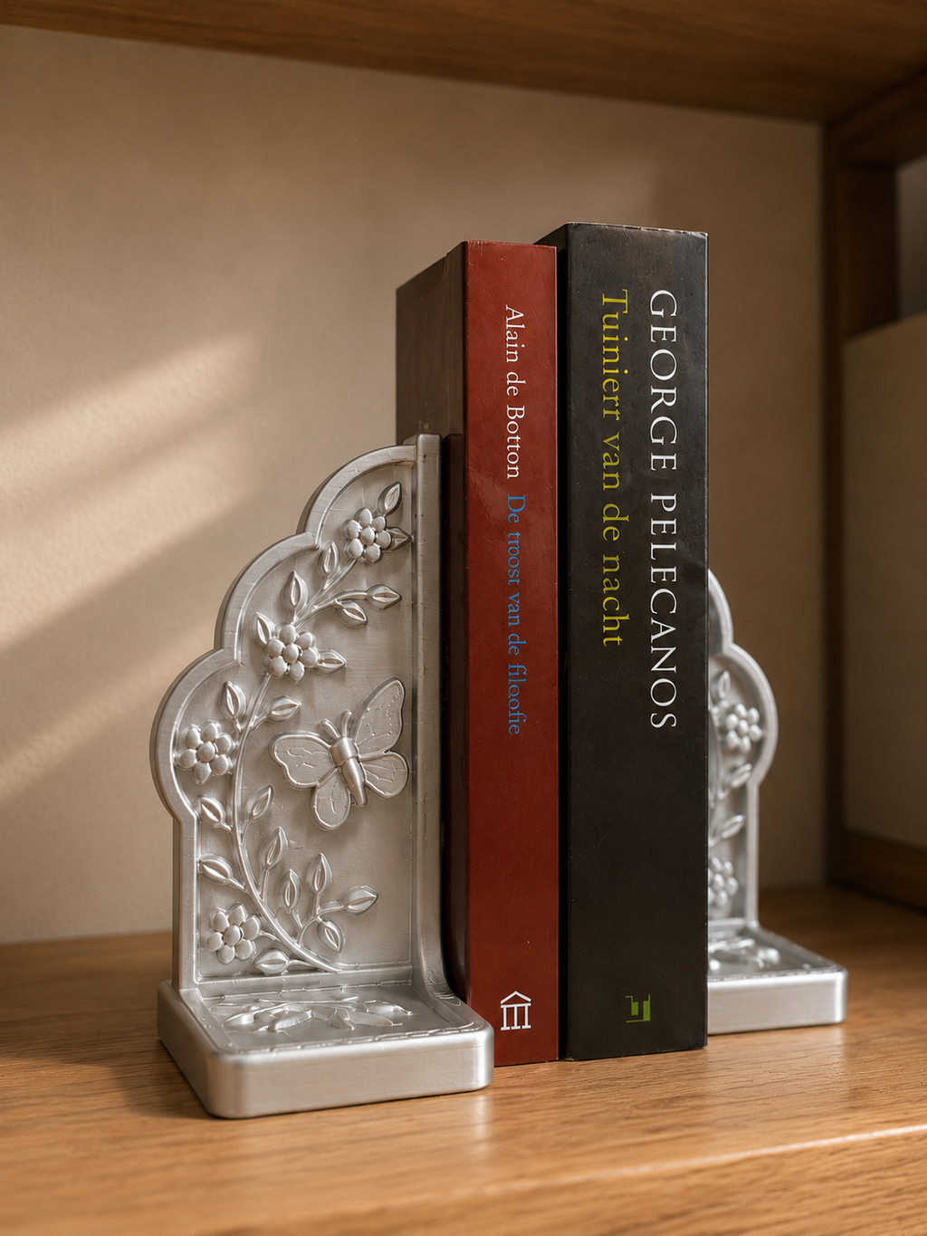 Floral Butterfly Bookends – 3D Printed Decorative Book Holder Set
