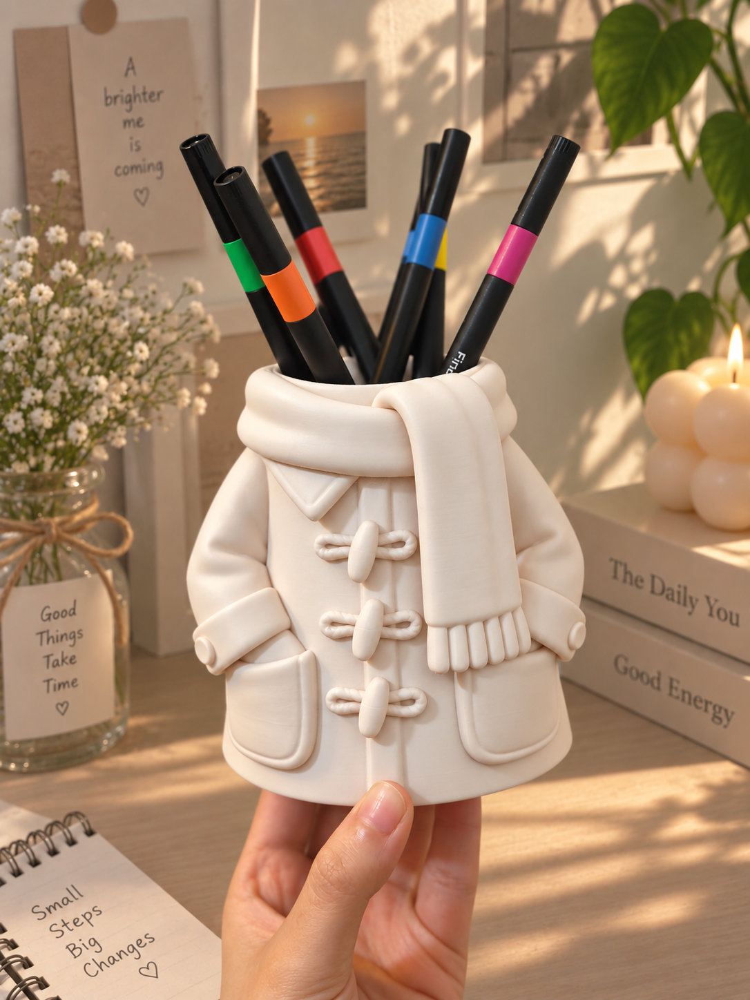 Cozy Coat Pen Holder – 3D Printed Cute Desk Organizer