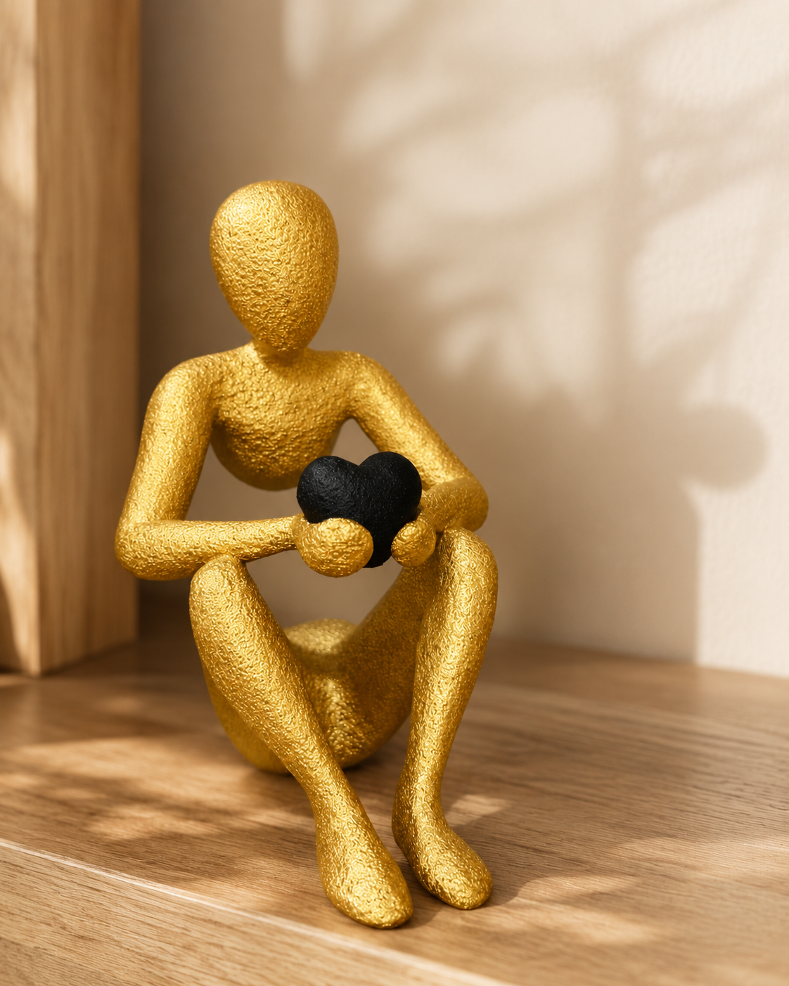 3D Printed Romantic Minimalist Sculpture, Human Sculpture Holding Heart, Mothers Day Gift, Modern Home Decor