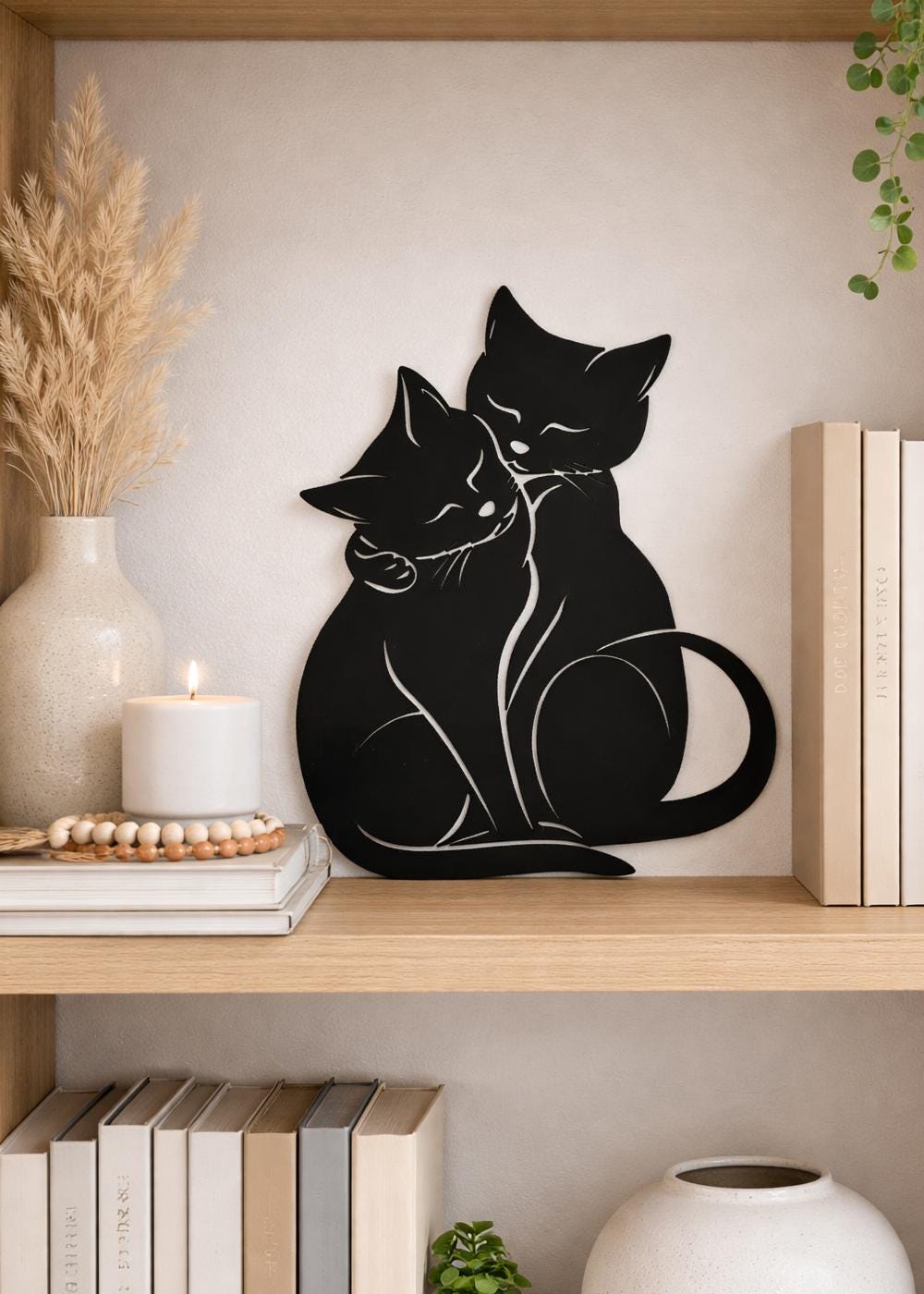 3D Printed Cat Decor, Minimalist Wall Art, Scandinavian Home Accent