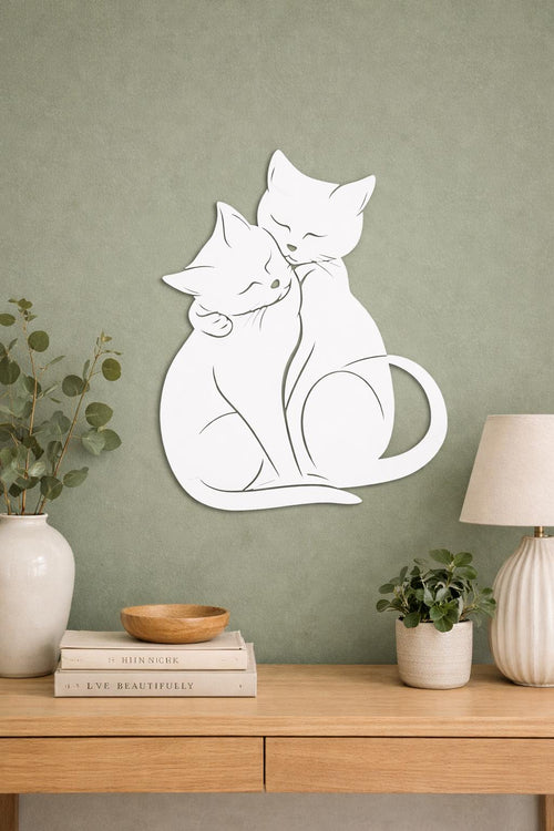 3D Printed Cat Decor, Minimalist Wall Art, Scandinavian Home Accent