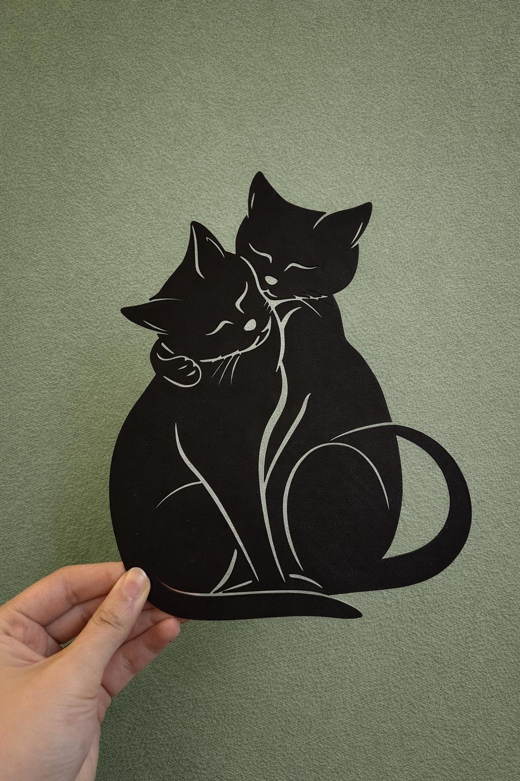 3D Printed Cat Decor, Minimalist Wall Art, Scandinavian Home Accent