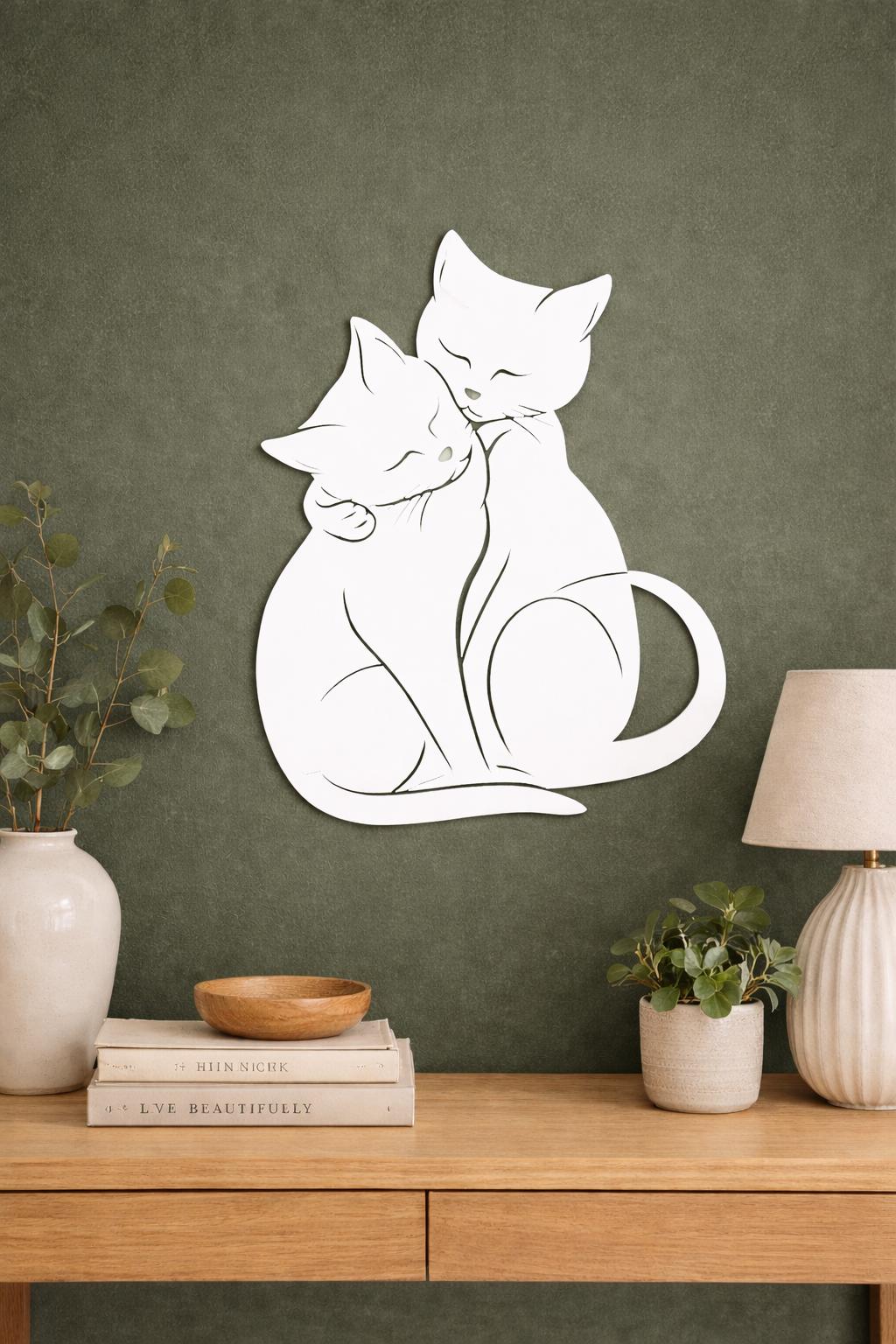 3D Printed Cat Decor, Minimalist Wall Art, Scandinavian Home Accent