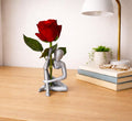 Silver minimalist figure vase