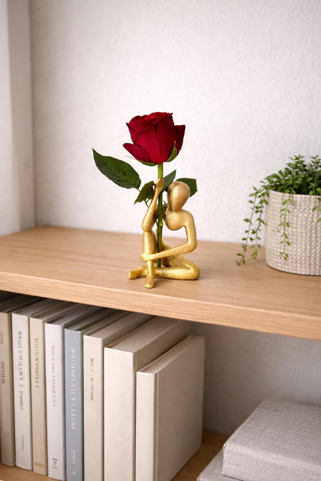Minimalist Human Sculpture Vase, Abstract Figure Holding Flower, Modern Home Decor, 3D Printed Art