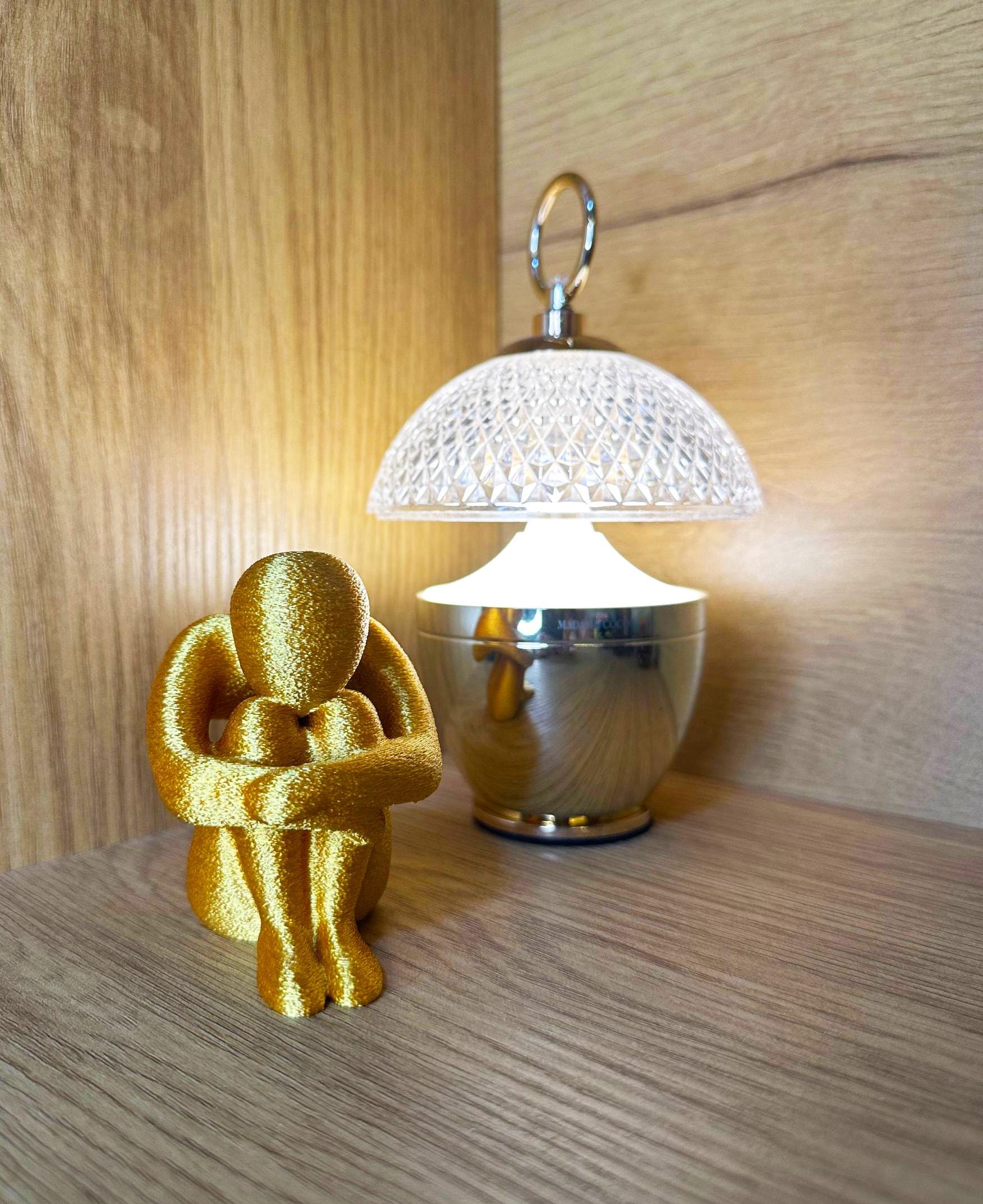 3D Printed Sitting Figure Decor, Unique Aesthetic Gift, Minimalist Abstract Human Sculpture