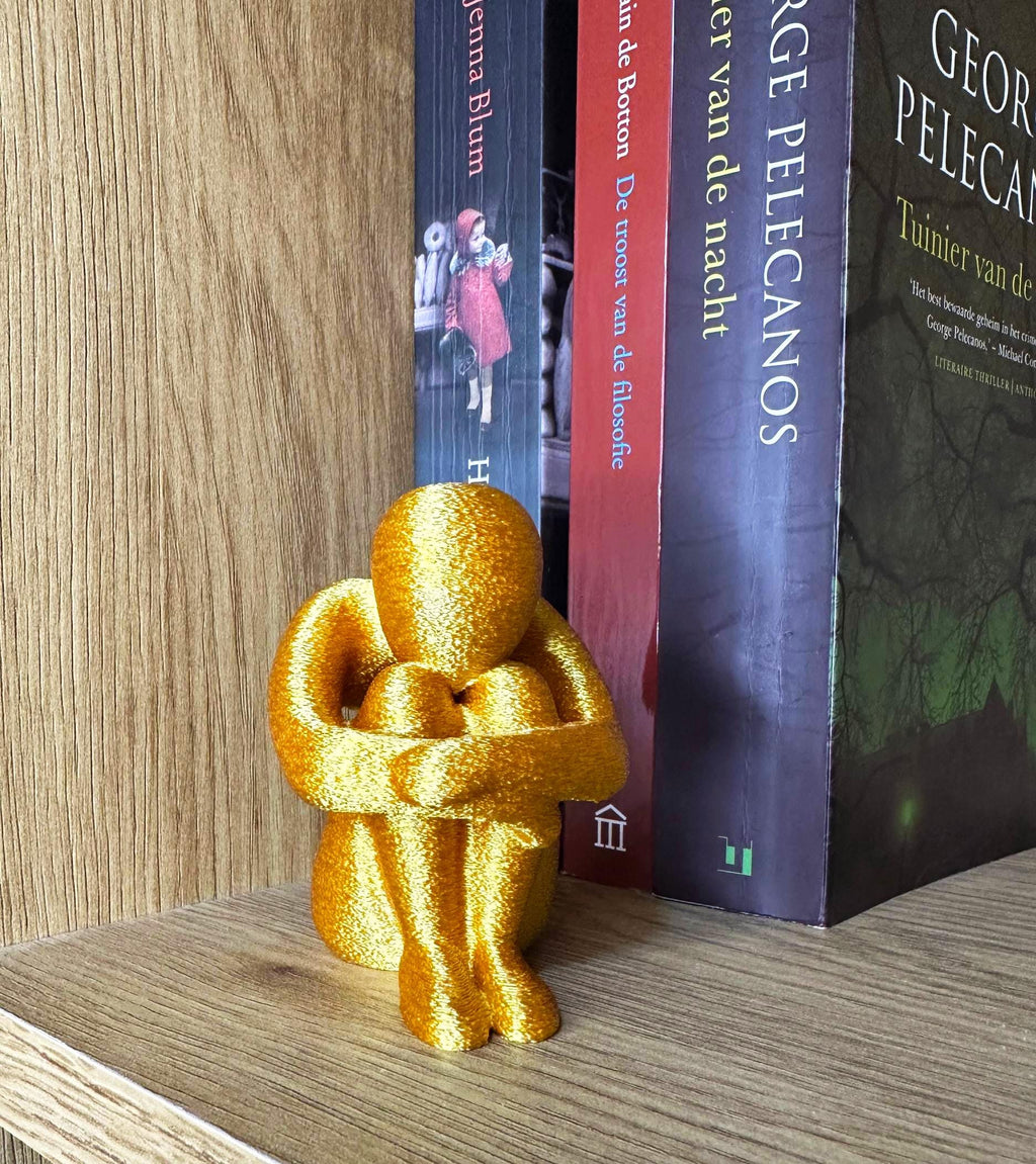 3D Printed Sitting Figure Decor, Unique Aesthetic Gift, Minimalist Abstract Human Sculpture