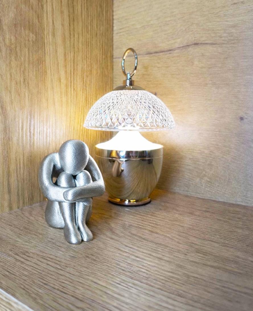 3D Printed Sitting Figure Decor, Unique Aesthetic Gift, Minimalist Abstract Human Sculpture