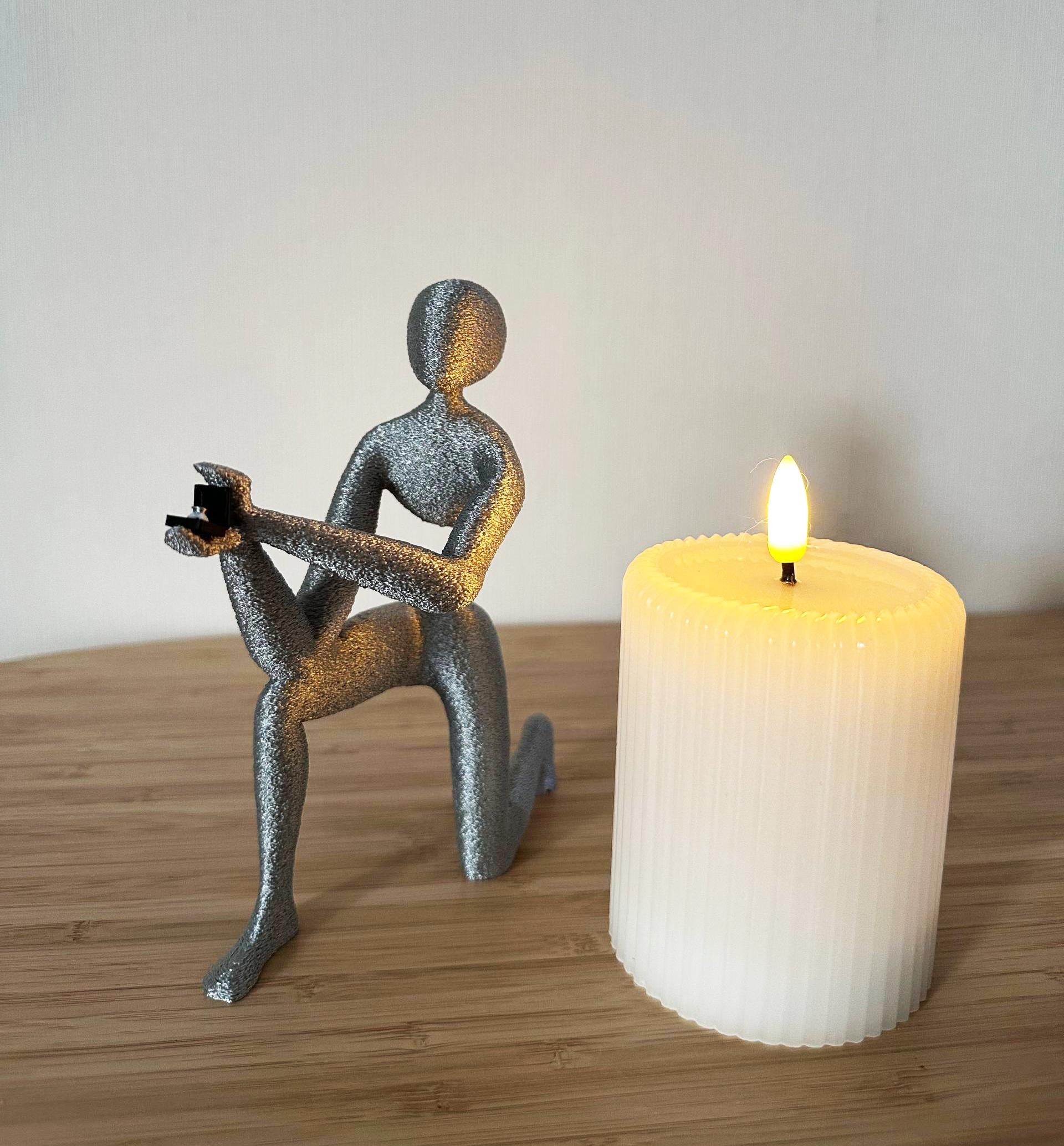 3D Printed Proposal Figurine Romantic Kneeling Sculpture Holding Ring Box Unique Engagement Gift Decor