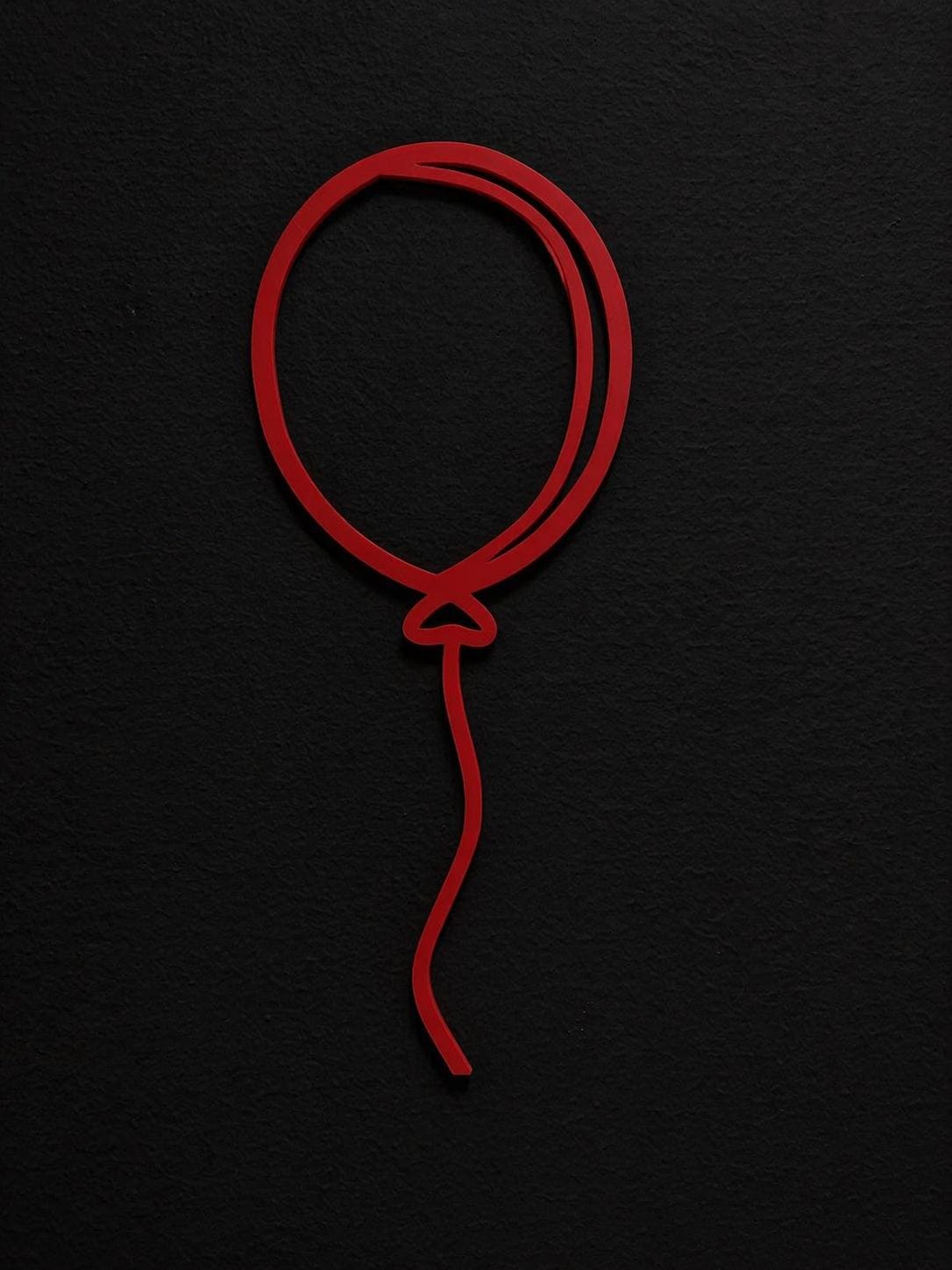 Minimal Balloon Wall Art 3D Printed Line Art Nursery Decor Birthday Party Wall Decor Modern Home Decor