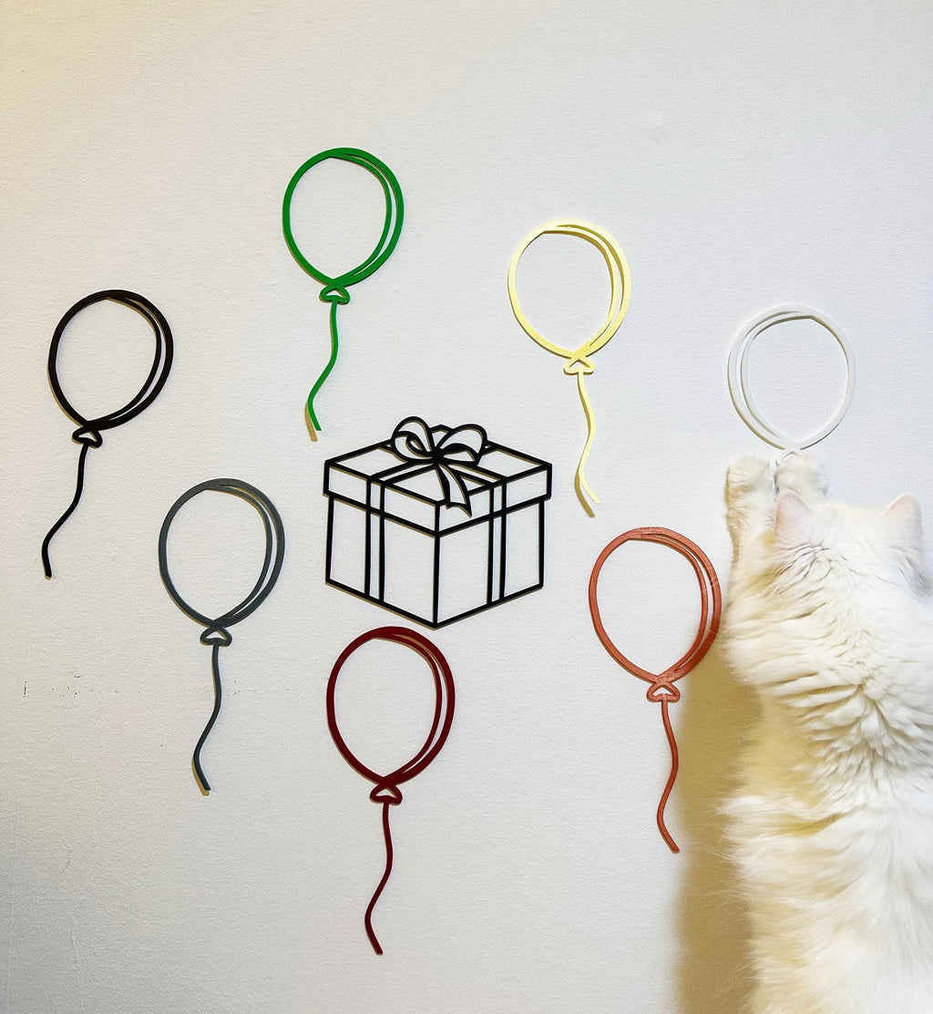 Minimal Balloon Wall Art 3D Printed Line Art Nursery Decor Birthday Party Wall Decor Modern Home Decor