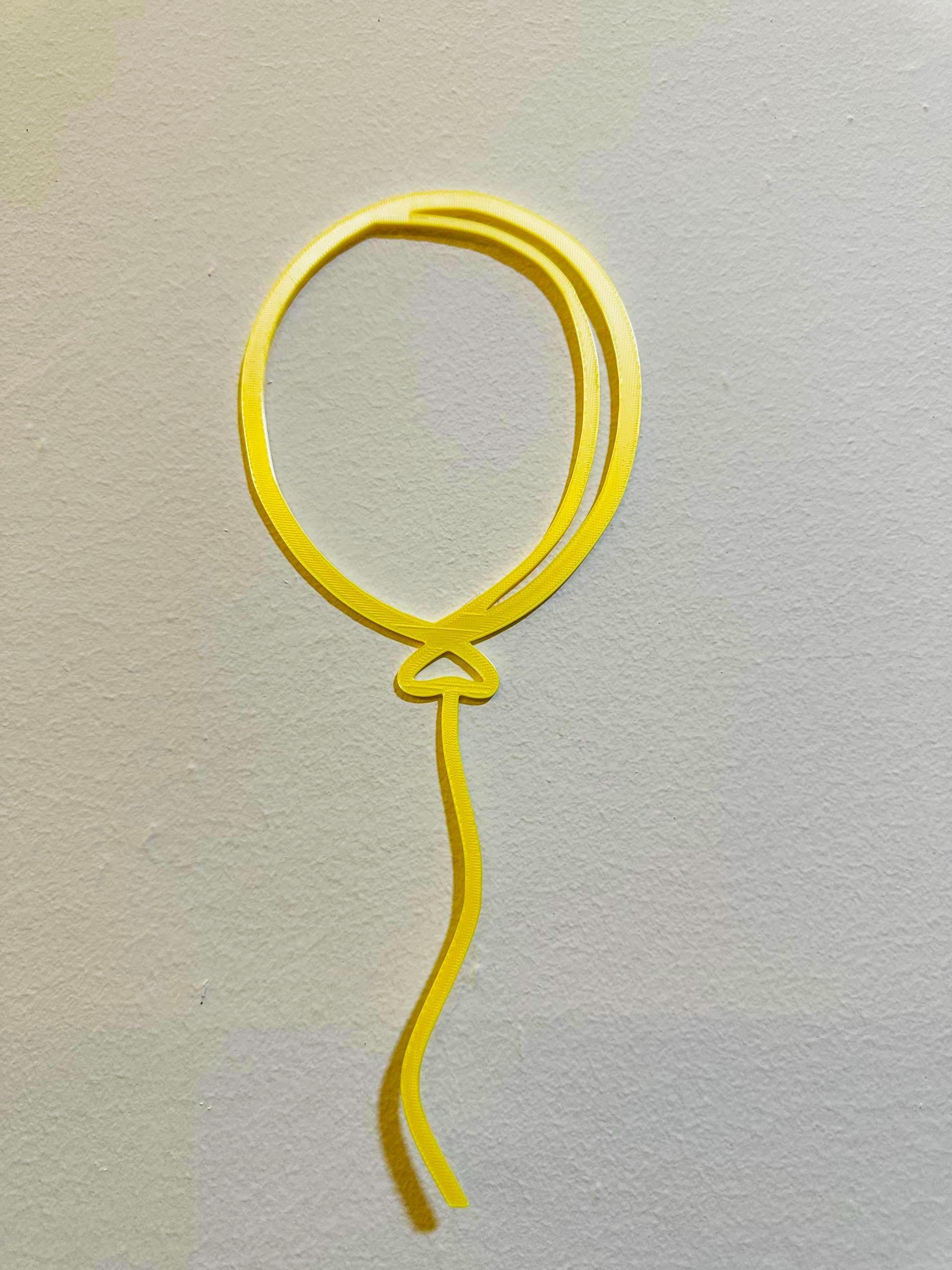 Minimal Balloon Wall Art 3D Printed Line Art Nursery Decor Birthday Party Wall Decor Modern Home Decor