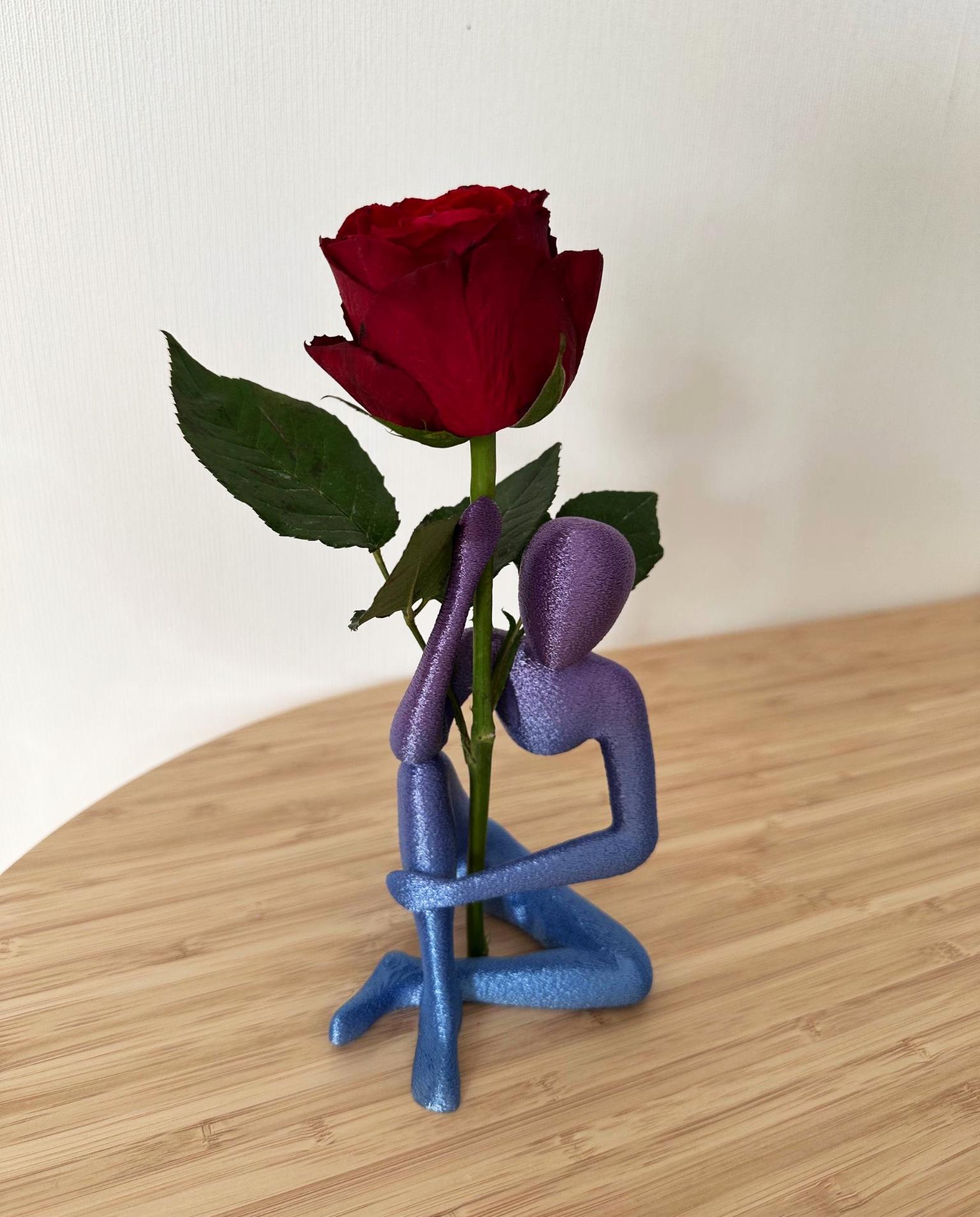 Minimalist Human Sculpture Vase, Abstract Figure Holding Flower, Modern Home Decor, 3D Printed Art