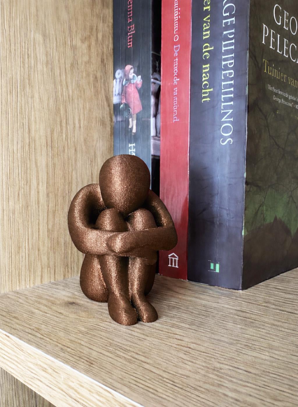 3D Printed Sitting Figure Decor, Unique Aesthetic Gift, Minimalist Abstract Human Sculpture