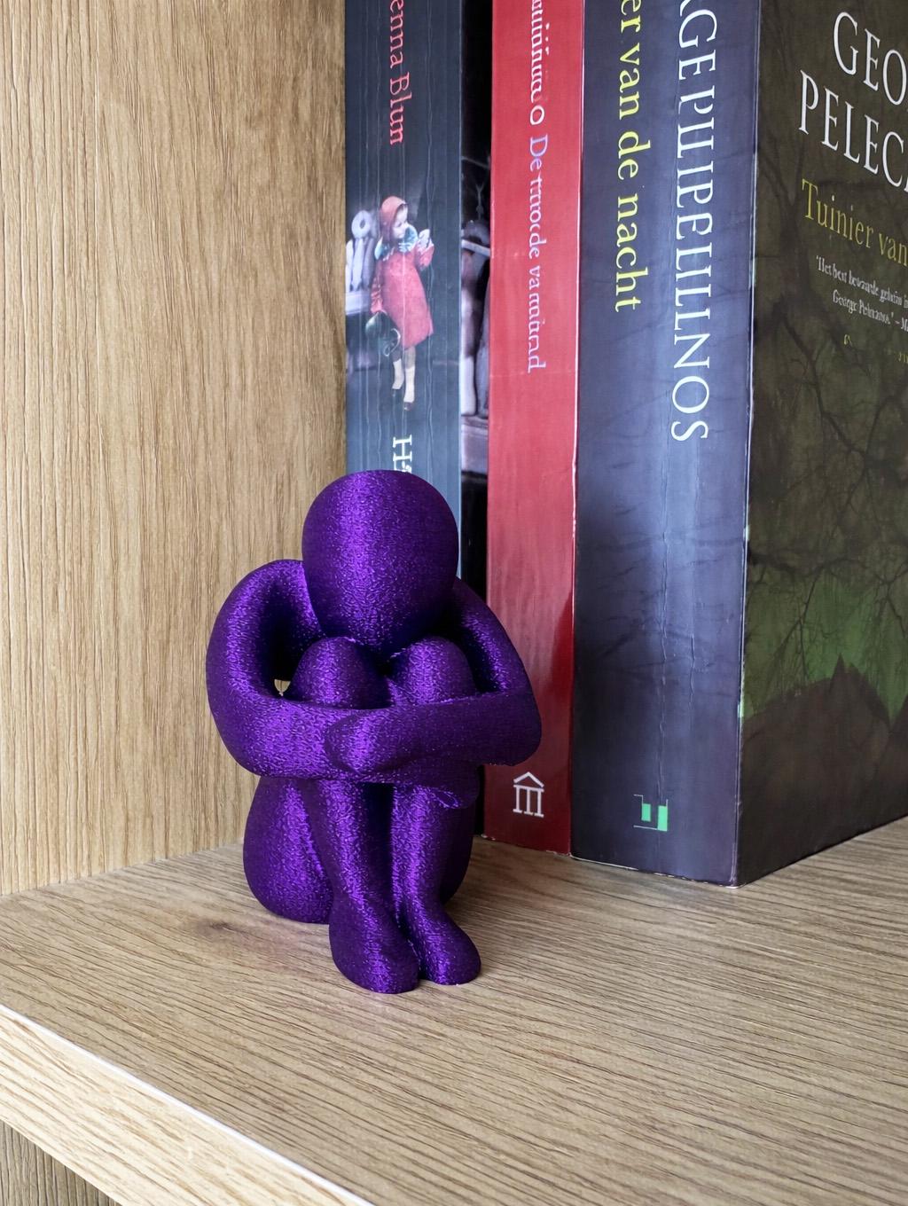 3D Printed Sitting Figure Decor, Unique Aesthetic Gift, Minimalist Abstract Human Sculpture
