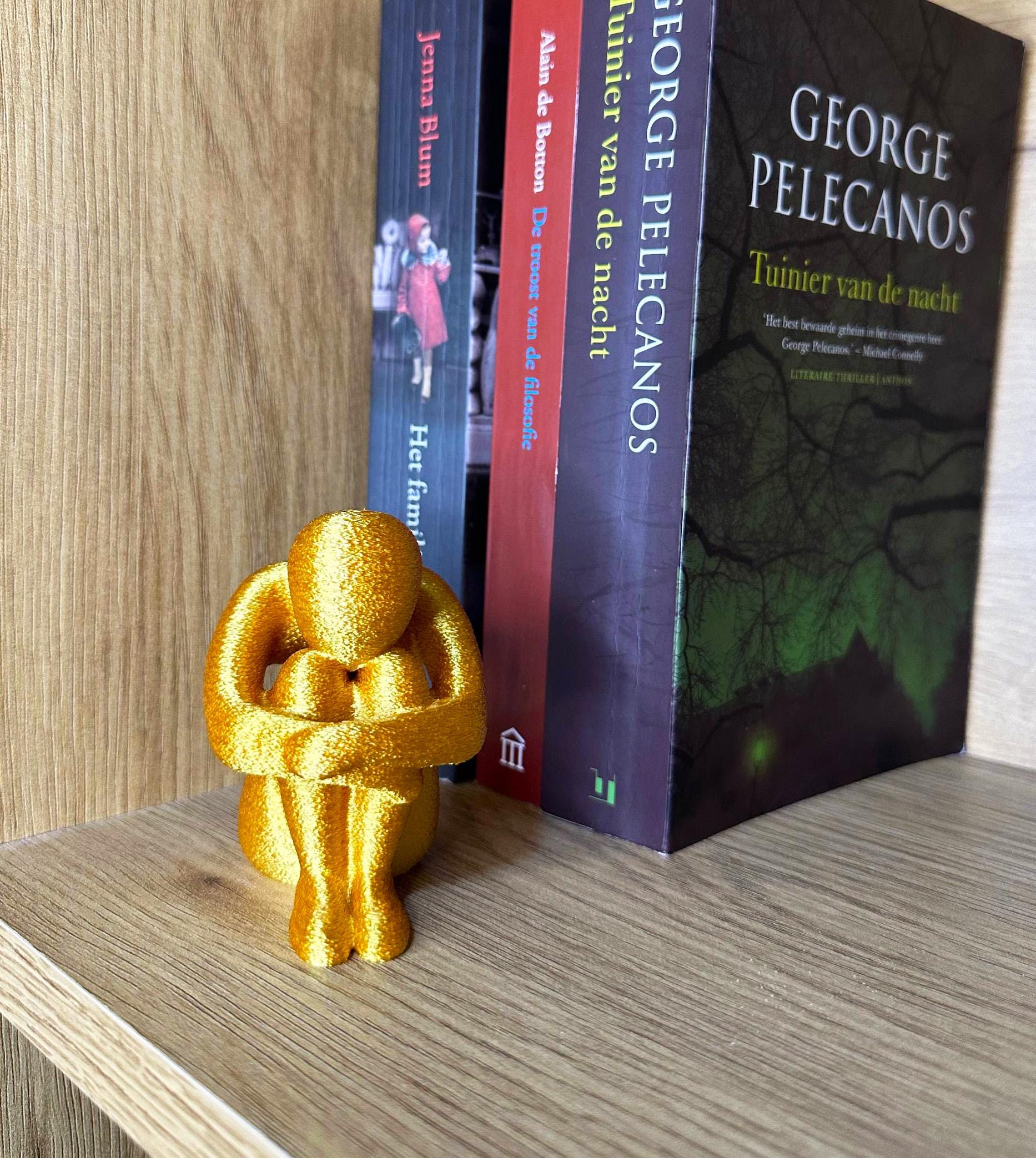 3D Printed Sitting Figure Decor, Unique Aesthetic Gift, Minimalist Abstract Human Sculpture