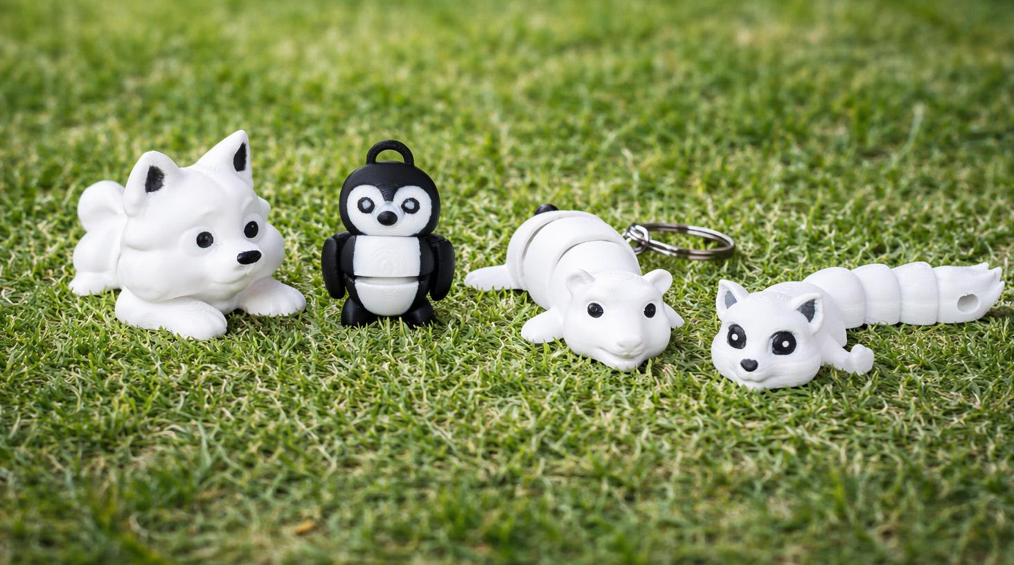 3D Printed Articulated Animal Keychain and Fidget Toy | Cute Flexi Animal | Kawaii Desk Toy