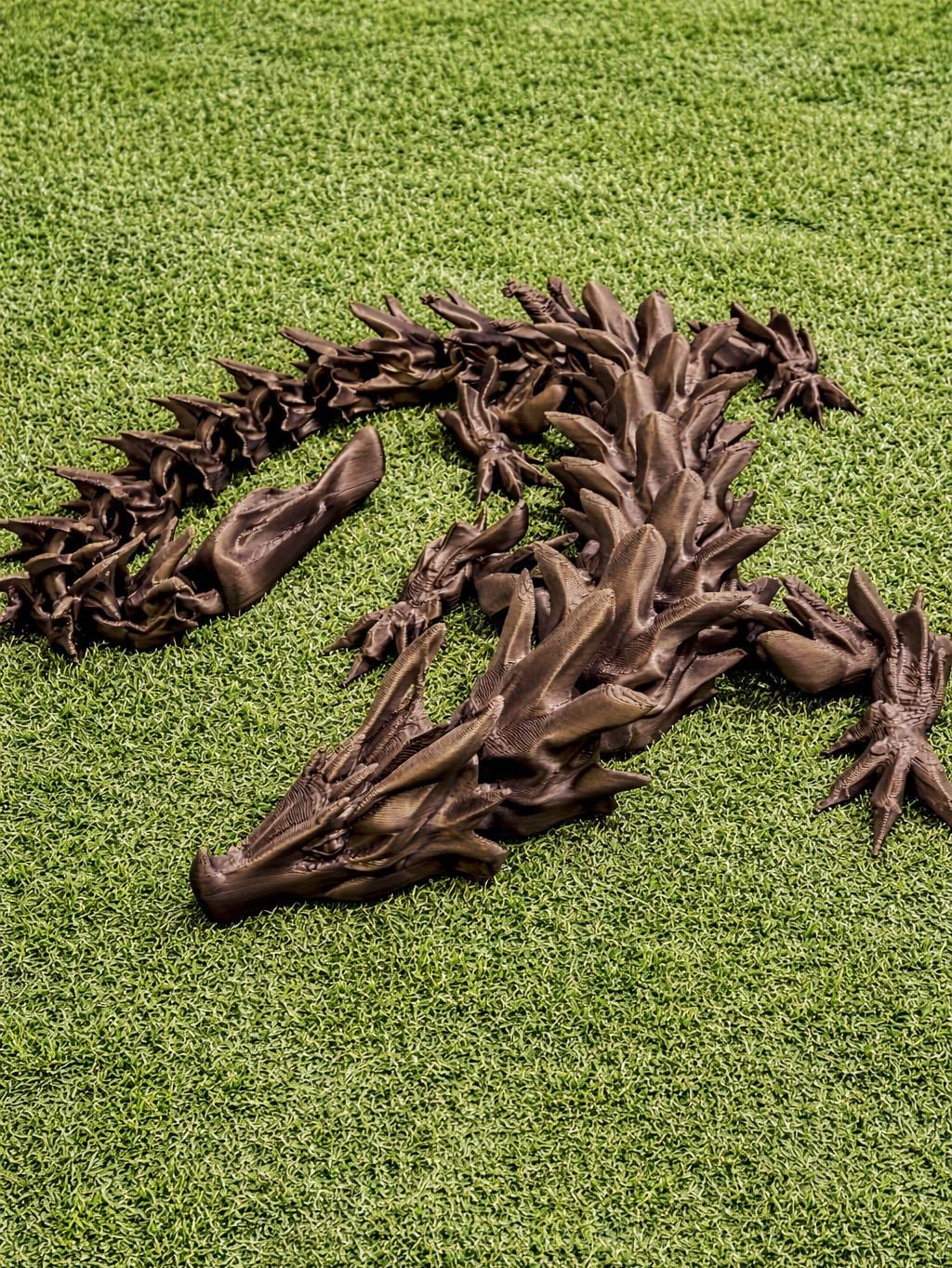 3D Printed Dragon, Flexible Toy, Fantasy Desk Decor, Fidget Water Dragon, Gift for Gamers