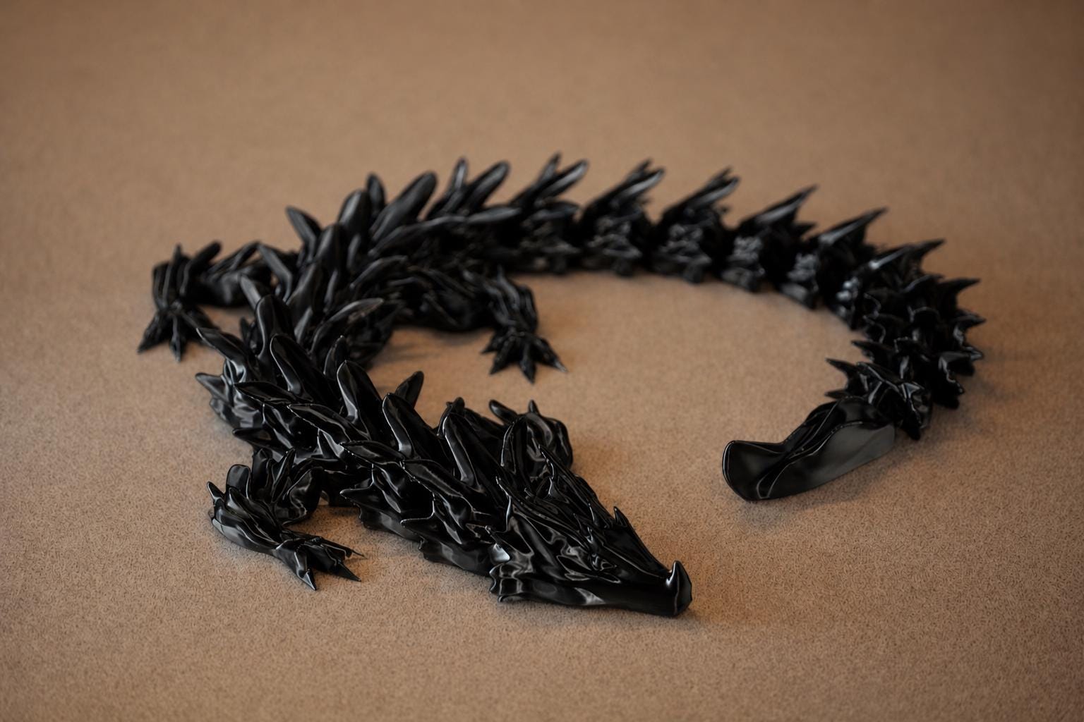 3D Printed Dragon, Flexible Toy, Fantasy Desk Decor, Fidget Water Dragon, Gift for Gamers