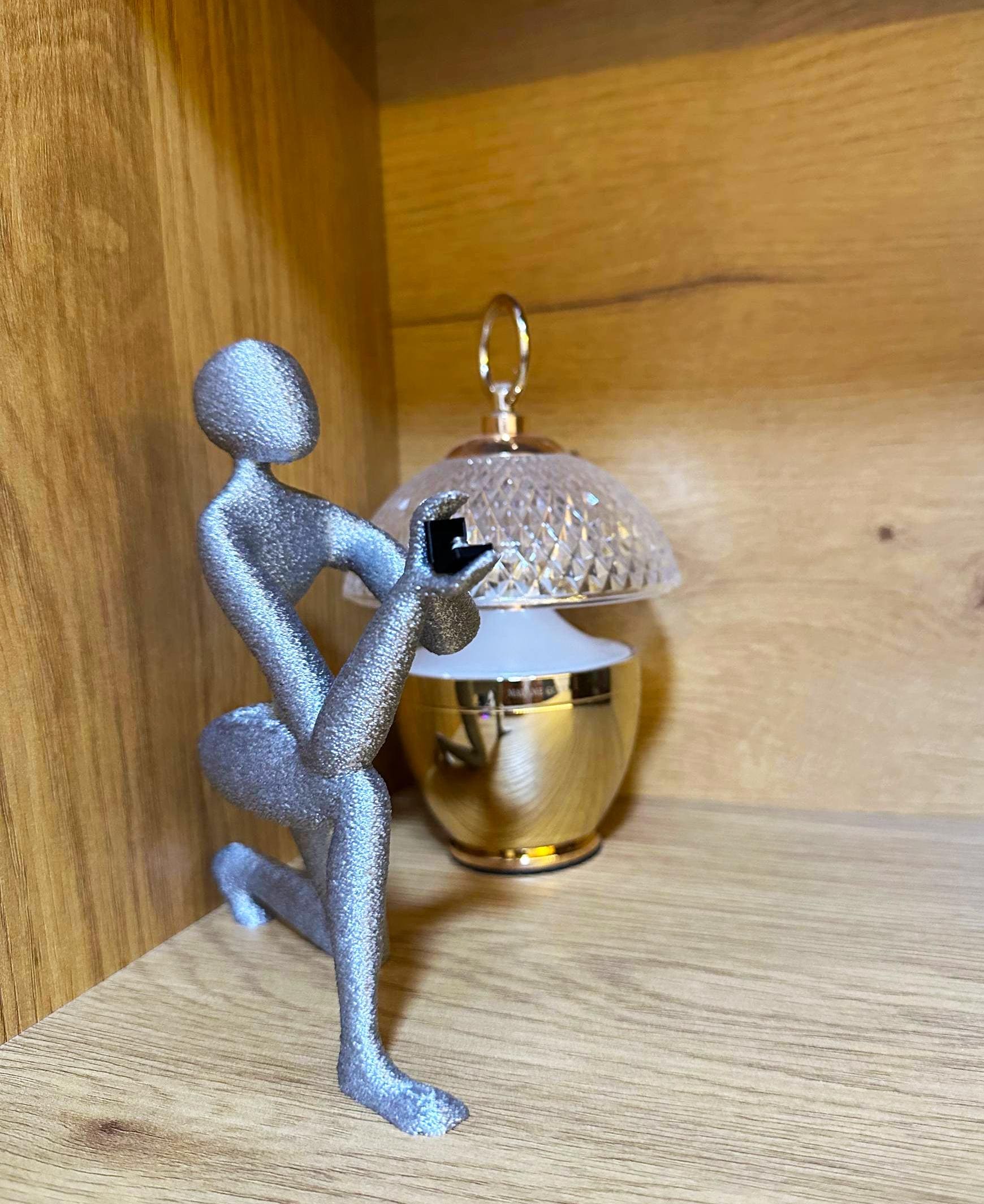 3D Printed Proposal Figurine Romantic Kneeling Sculpture Holding Ring Box Unique Engagement Gift Decor