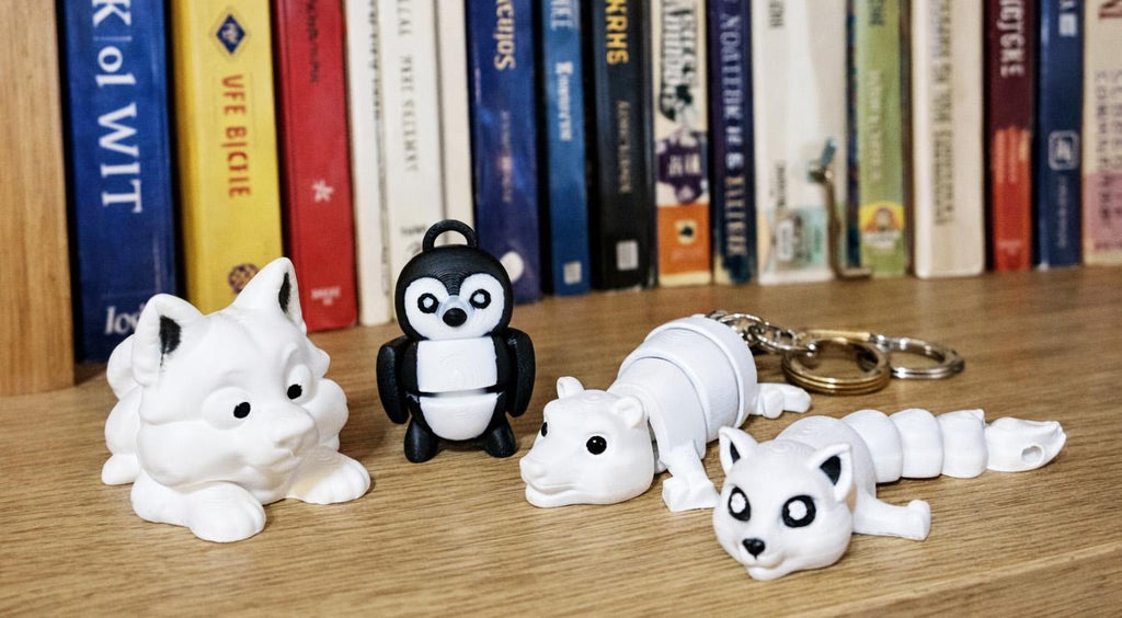 3D Printed Articulated Animal Keychain and Fidget Toy | Cute Flexi Animal | Kawaii Desk Toy