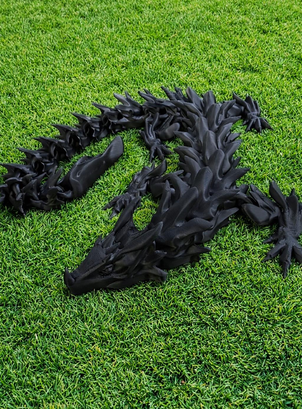 3D Printed Dragon, Flexible Toy, Fantasy Desk Decor, Fidget Water Dragon, Gift for Gamers