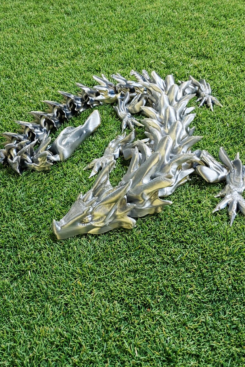 3D Printed Dragon, Flexible Toy, Fantasy Desk Decor, Fidget Water Dragon, Gift for Gamers