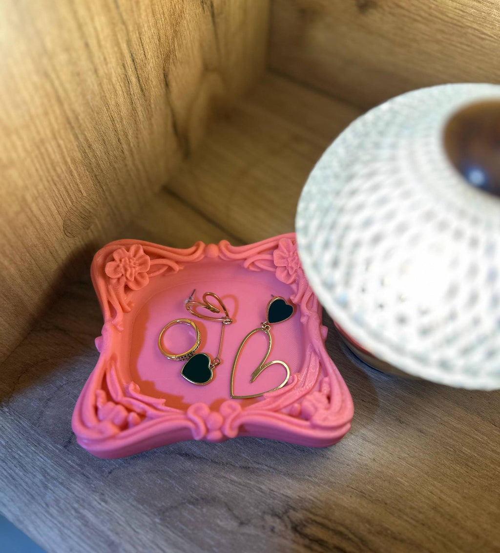 3D Printed Trinket Dish, Coquette Jewelry Tray, Cute Ring Holder