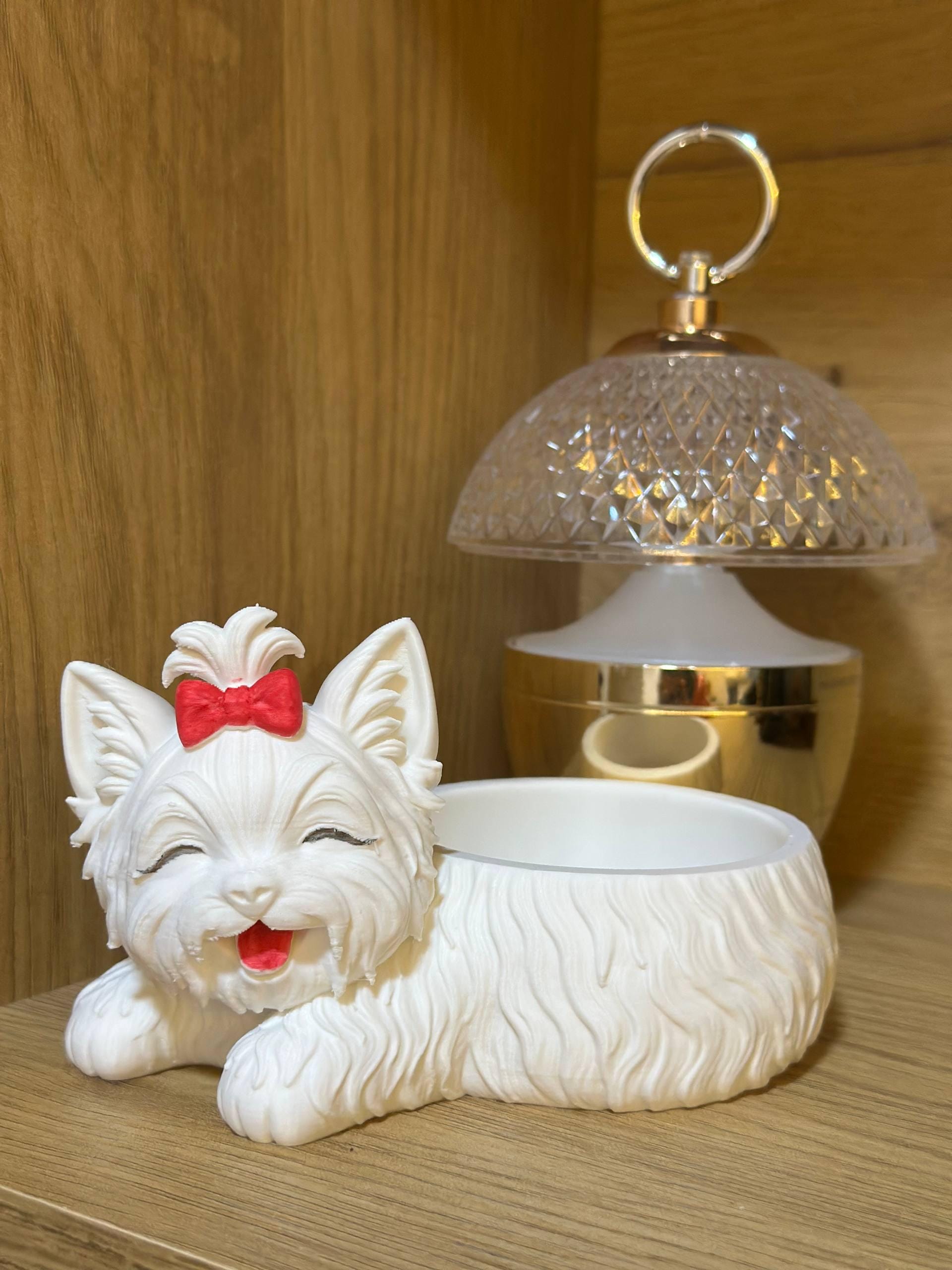 3D Printed Puppy Pot, Yorkshire Terrier Dog Planter, Kawaii Desk Decor, Small Succulent Planter, Dog Lover Gift