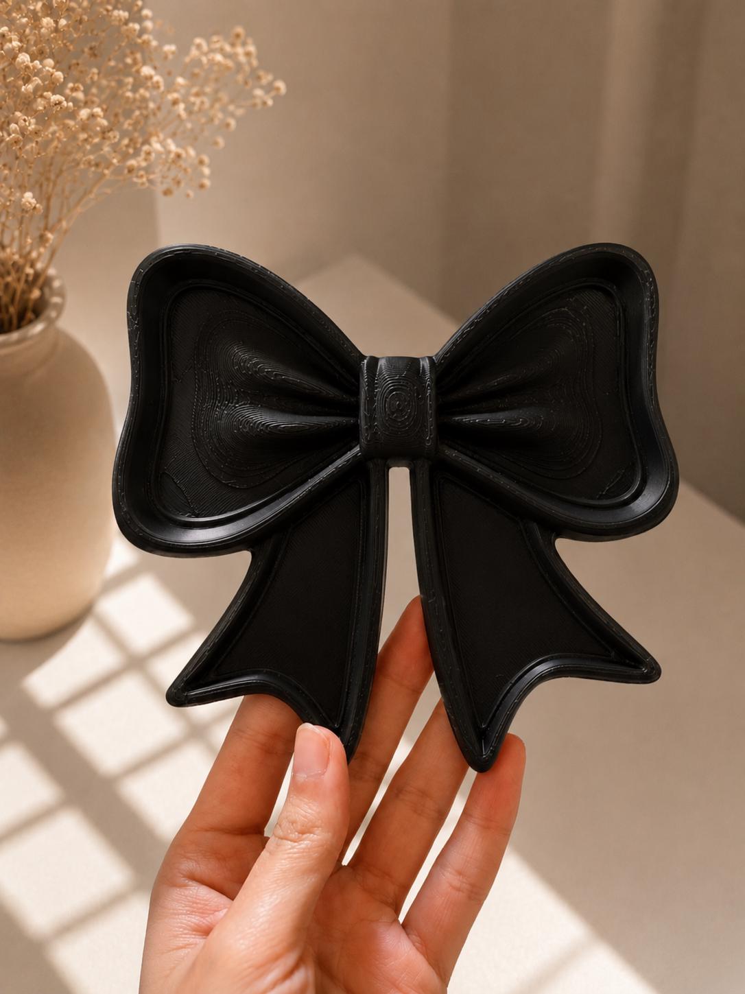 Bow Jewelry Tray | 3D Printed Coquette Ring Dish | Vanity Organizer | Ribbon Trinket Tray