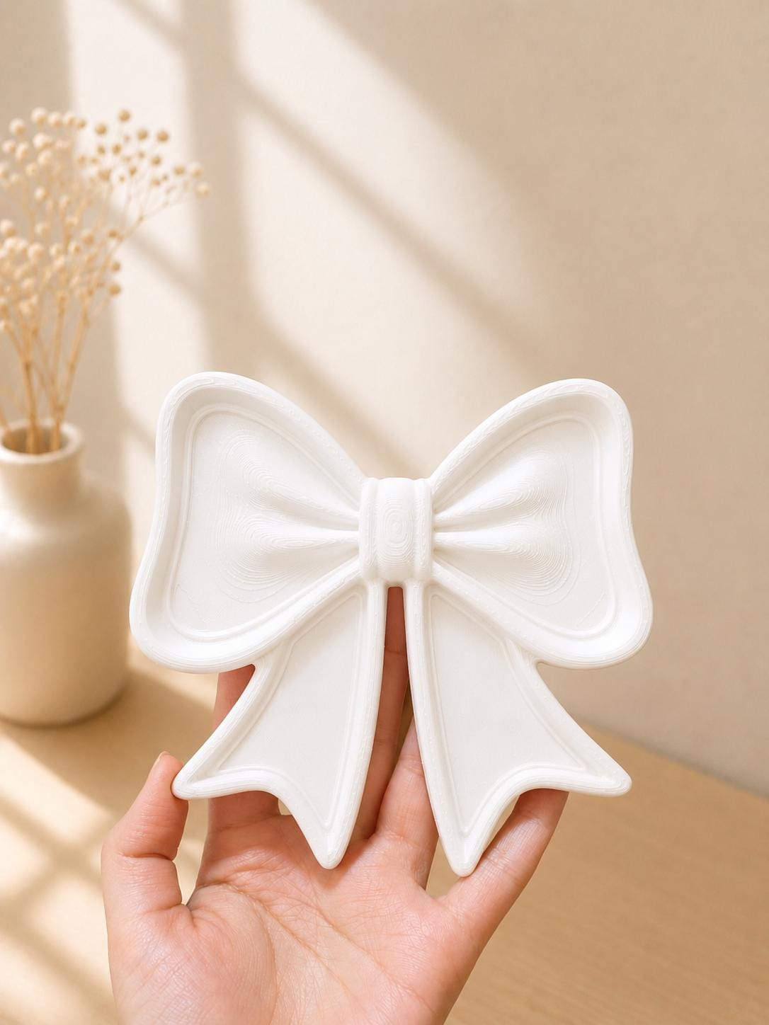 Bow Jewelry Tray | 3D Printed Coquette Ring Dish | Vanity Organizer | Ribbon Trinket Tray