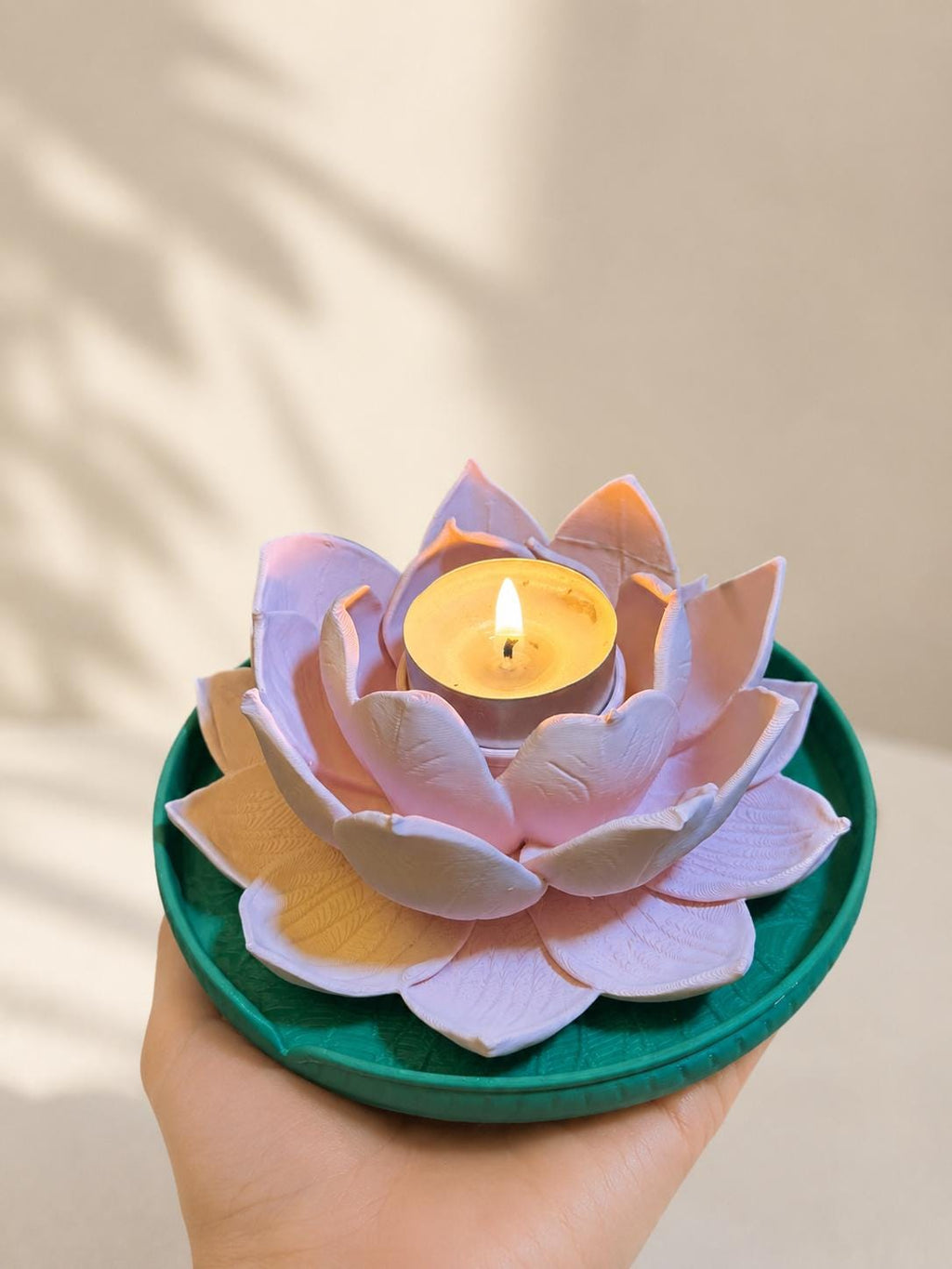 Lotus Flower Candle Holder - 3D Printed Tea Light Holder for Calm Cozy Home Decor
