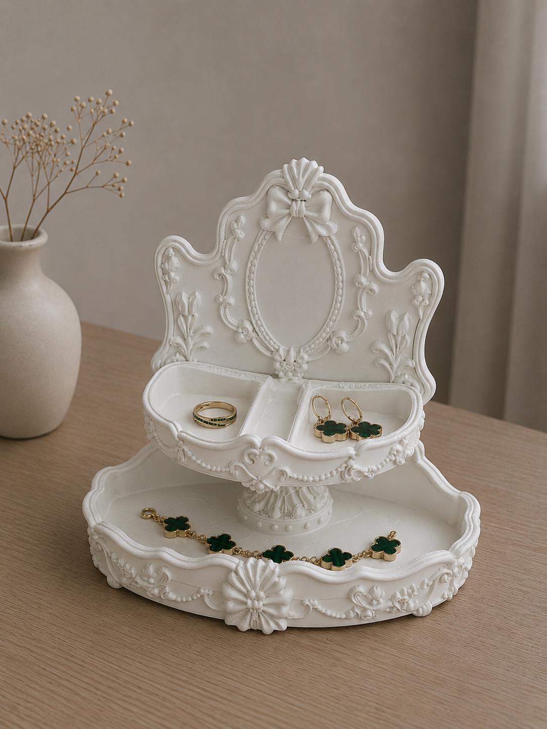 Baroque Jewelry Organizer Tray, 3D Printed Vanity Stand for Rings and Earrings