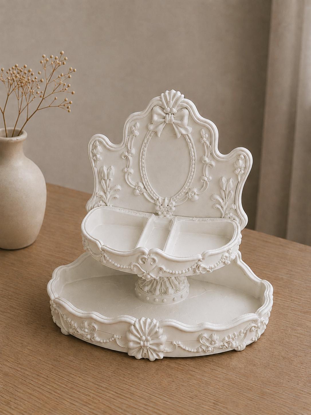 Baroque Jewelry Organizer Tray, 3D Printed Vanity Stand for Rings and Earrings