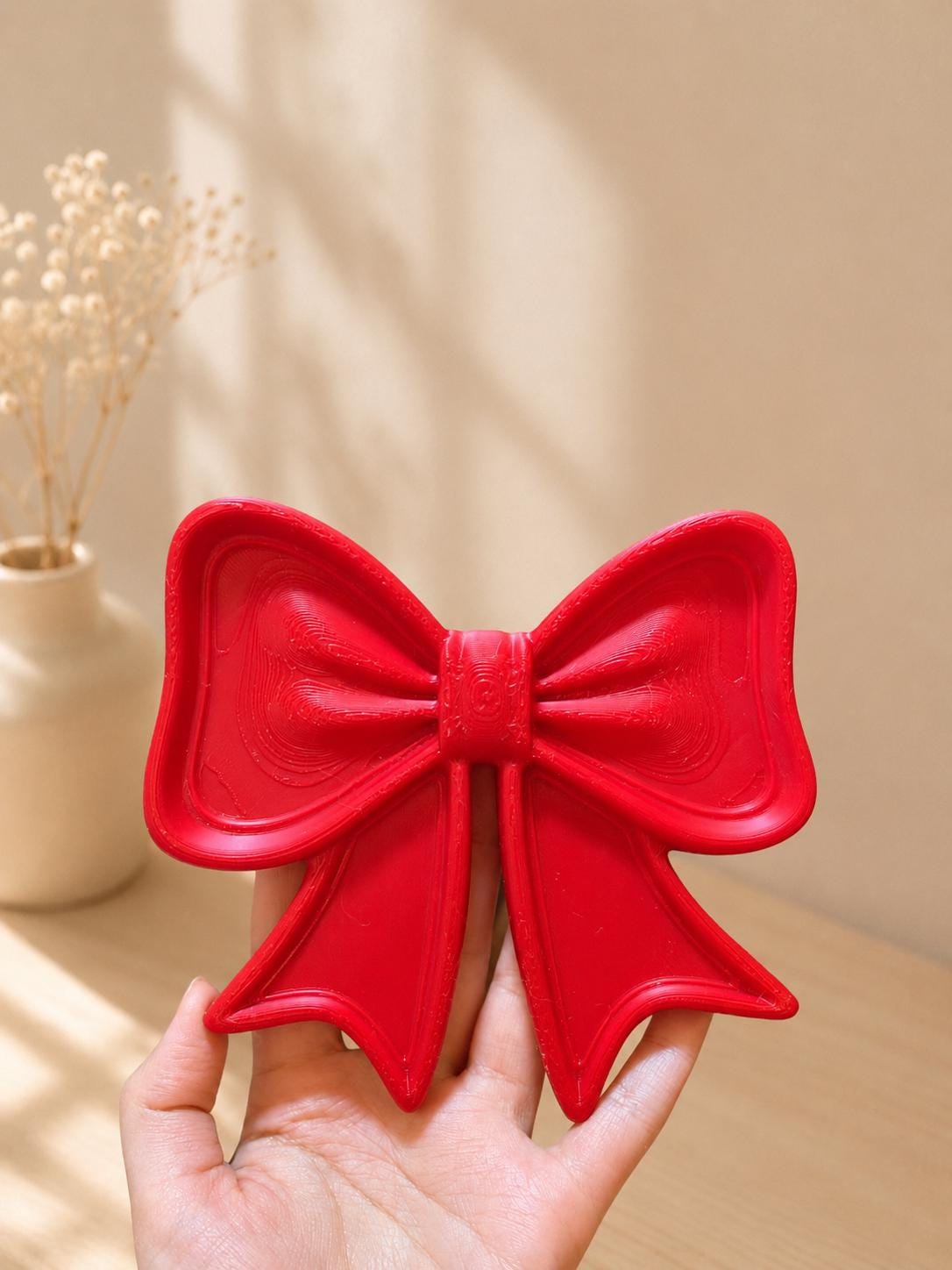 Bow Jewelry Tray | 3D Printed Coquette Ring Dish | Vanity Organizer | Ribbon Trinket Tray