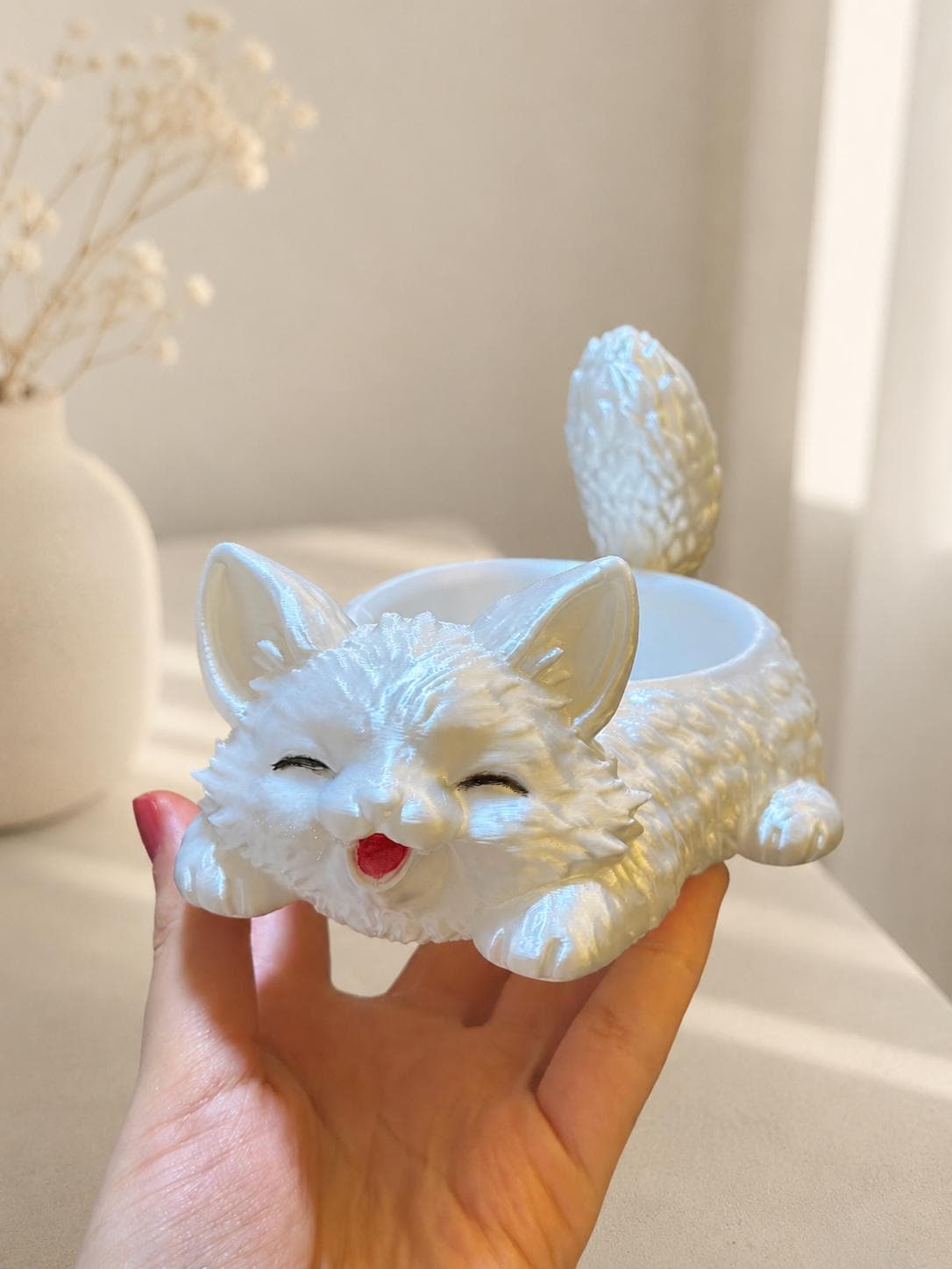 3D Printed Kitten Flower Pot, Succulent Pot, Animal Plant Holder, Cat Lover Gift, Desk Decor