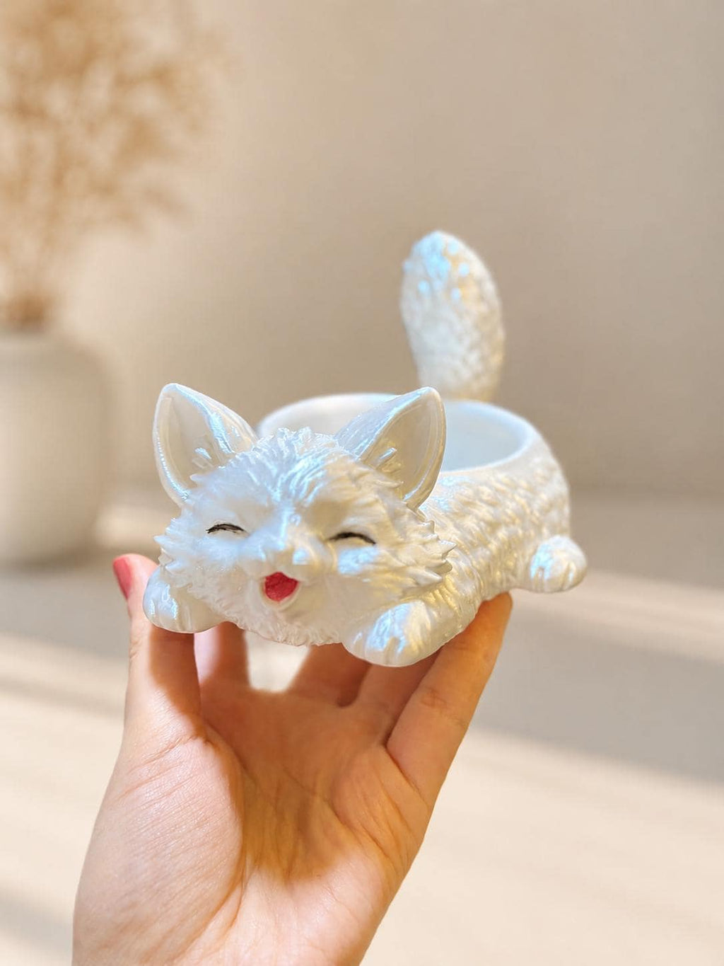 3D Printed Kitten Flower Pot, Succulent Pot, Animal Plant Holder, Cat Lover Gift, Desk Decor