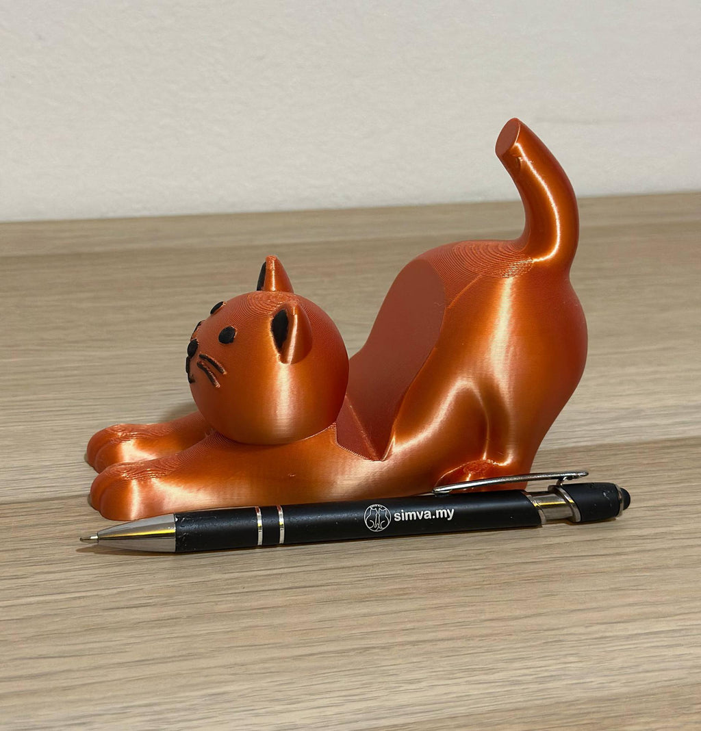 3D Printed Cat Phone Stand | Handmade Mobile Holder | Cat Lover Gift | Kawaii Office Desk Decor