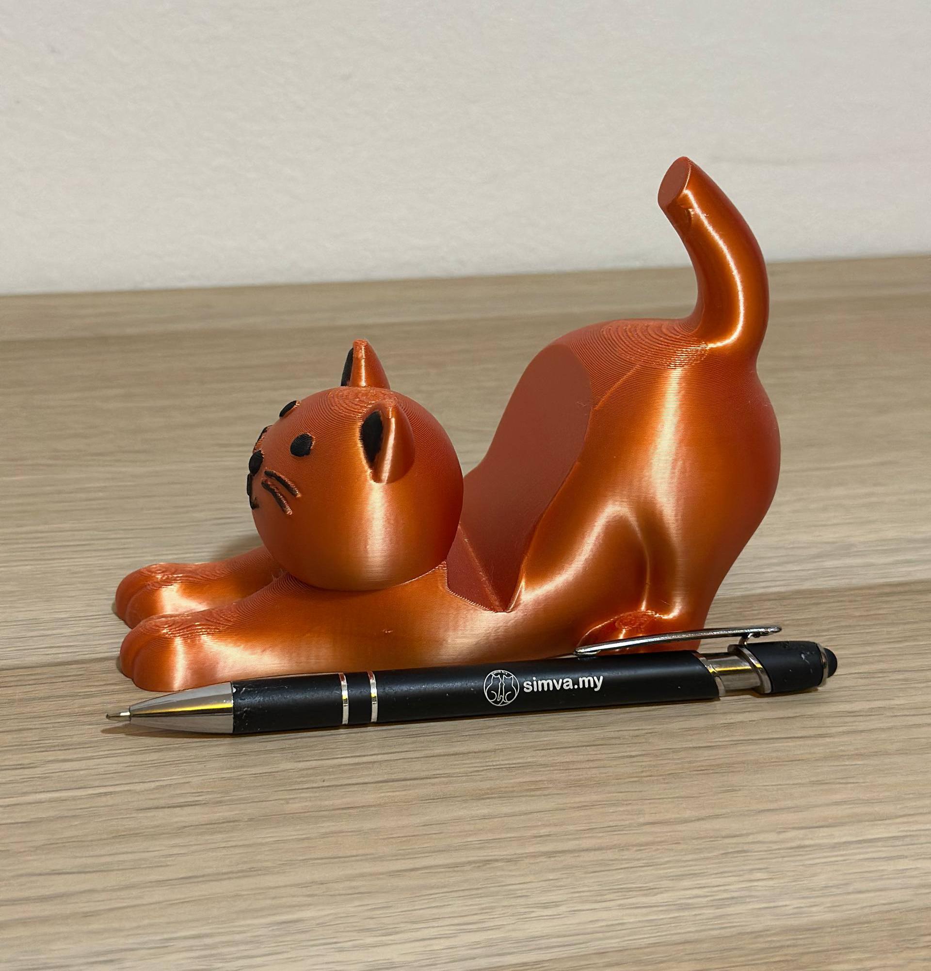 3D Printed Cat Phone Stand | Handmade Mobile Holder | Cat Lover Gift | Kawaii Office Desk Decor