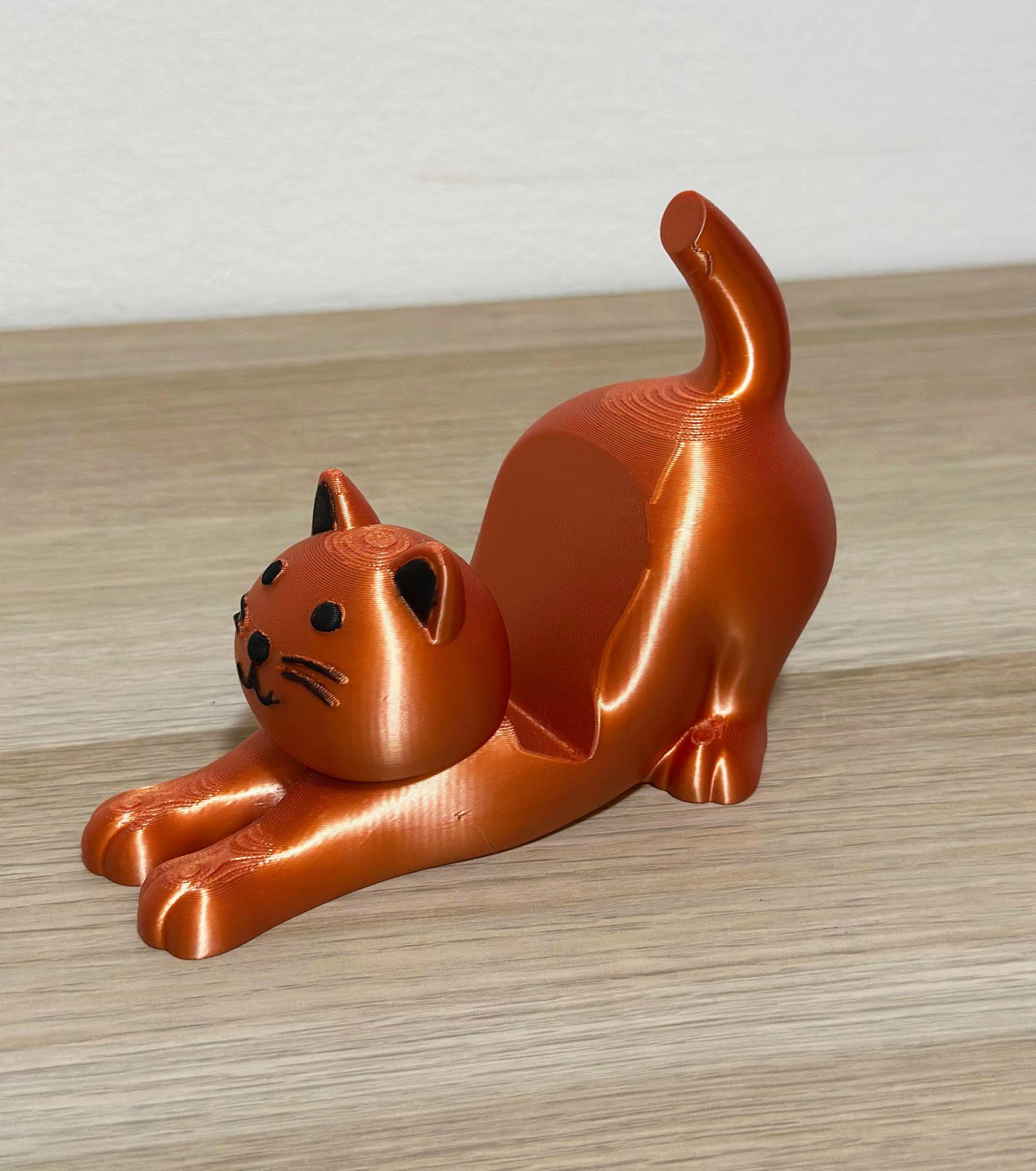 3D Printed Cat Phone Stand | Handmade Mobile Holder | Cat Lover Gift | Kawaii Office Desk Decor