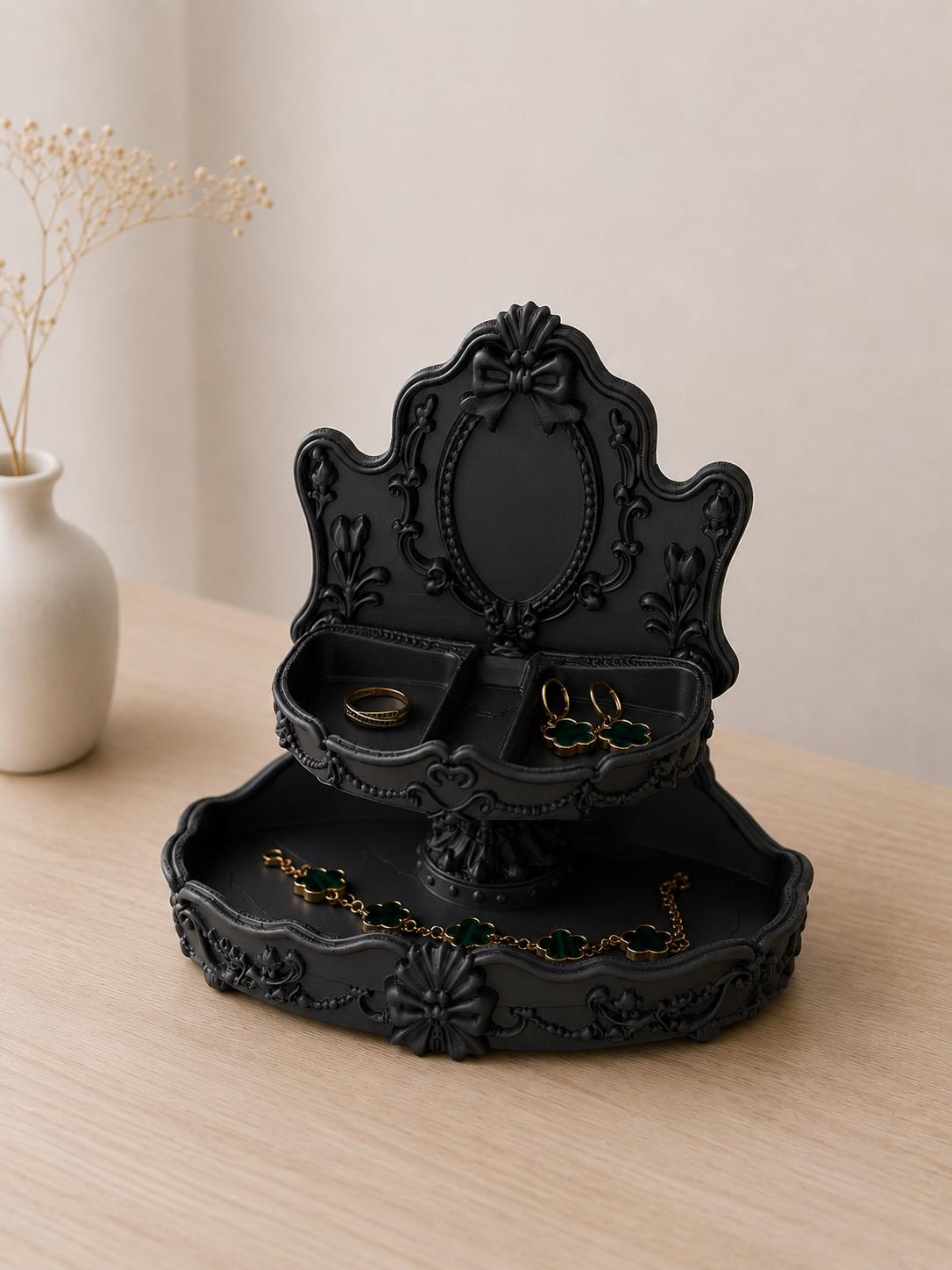Baroque Jewelry Organizer Tray, 3D Printed Vanity Stand for Rings and Earrings