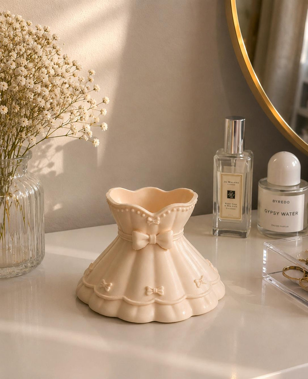3D Printed Ring Holder, Princess, Jewelry Holder, Bow Decor, Vanity Organizer, Gift for Her