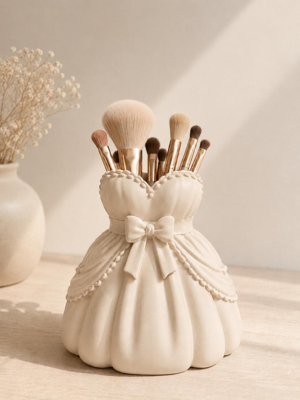 3D Printed Makeup Organizer, Coquette Makeup Brush Holder, Vanity Brush Storage, Princess Dress Pen Holder