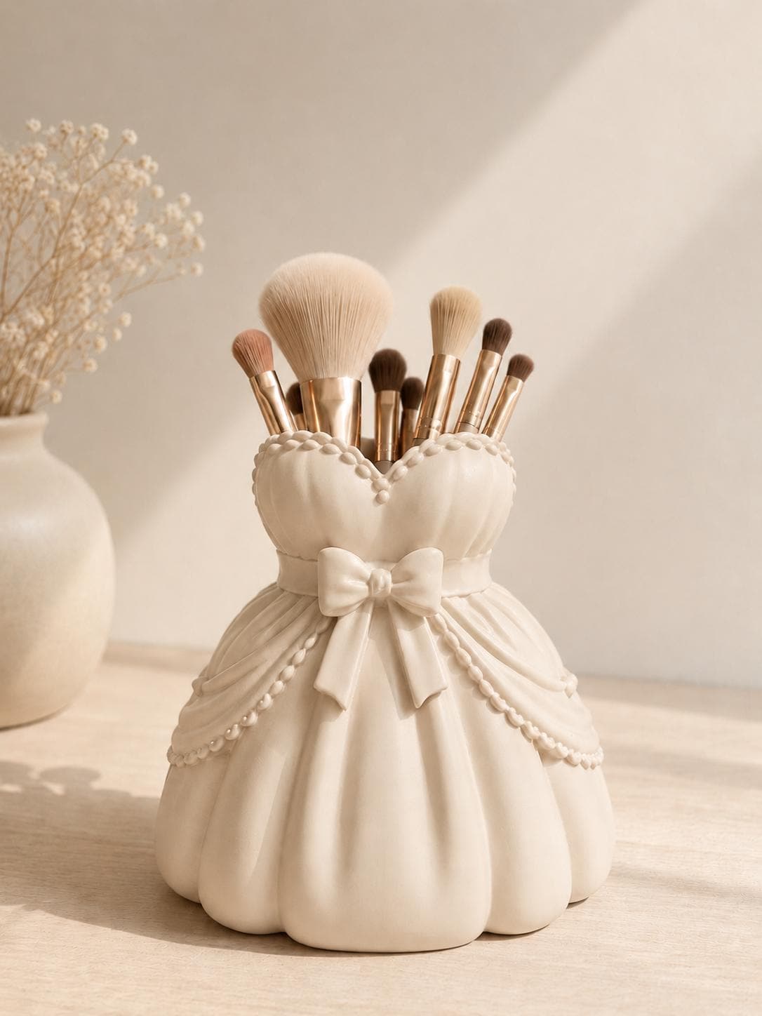 3D Printed Makeup Organizer, Coquette Makeup Brush Holder, Vanity Brush Storage, Princess Dress Pen Holder