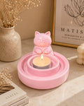 Cute Cat Candle Holder | 3D Printed Kawaii Tealight Holder | Minimal Desk Decor | Gift for Cat Lovers | Cozy Home Decor